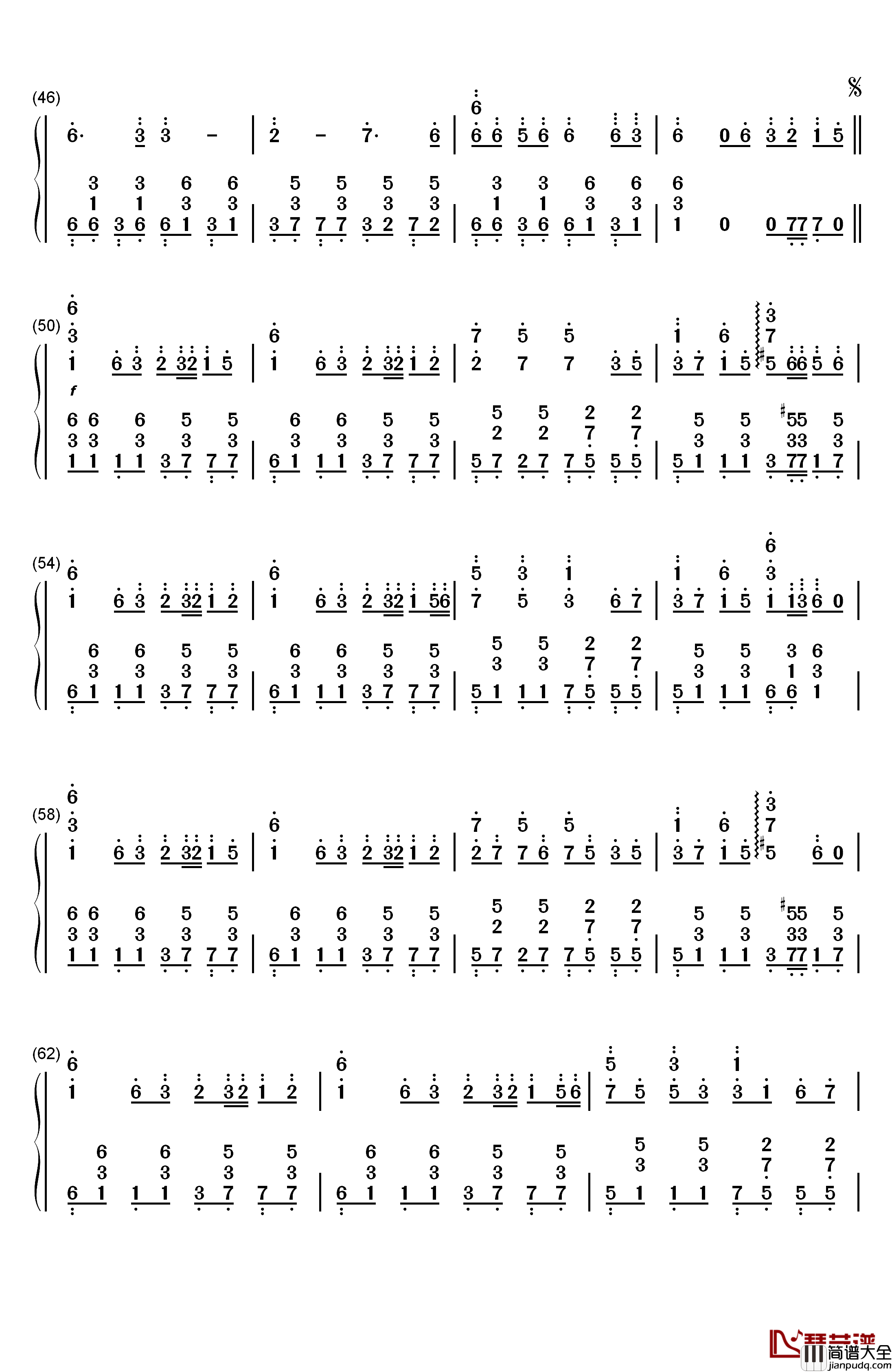 忍者棒棒钢琴简谱_数字双手_竹村桐子
