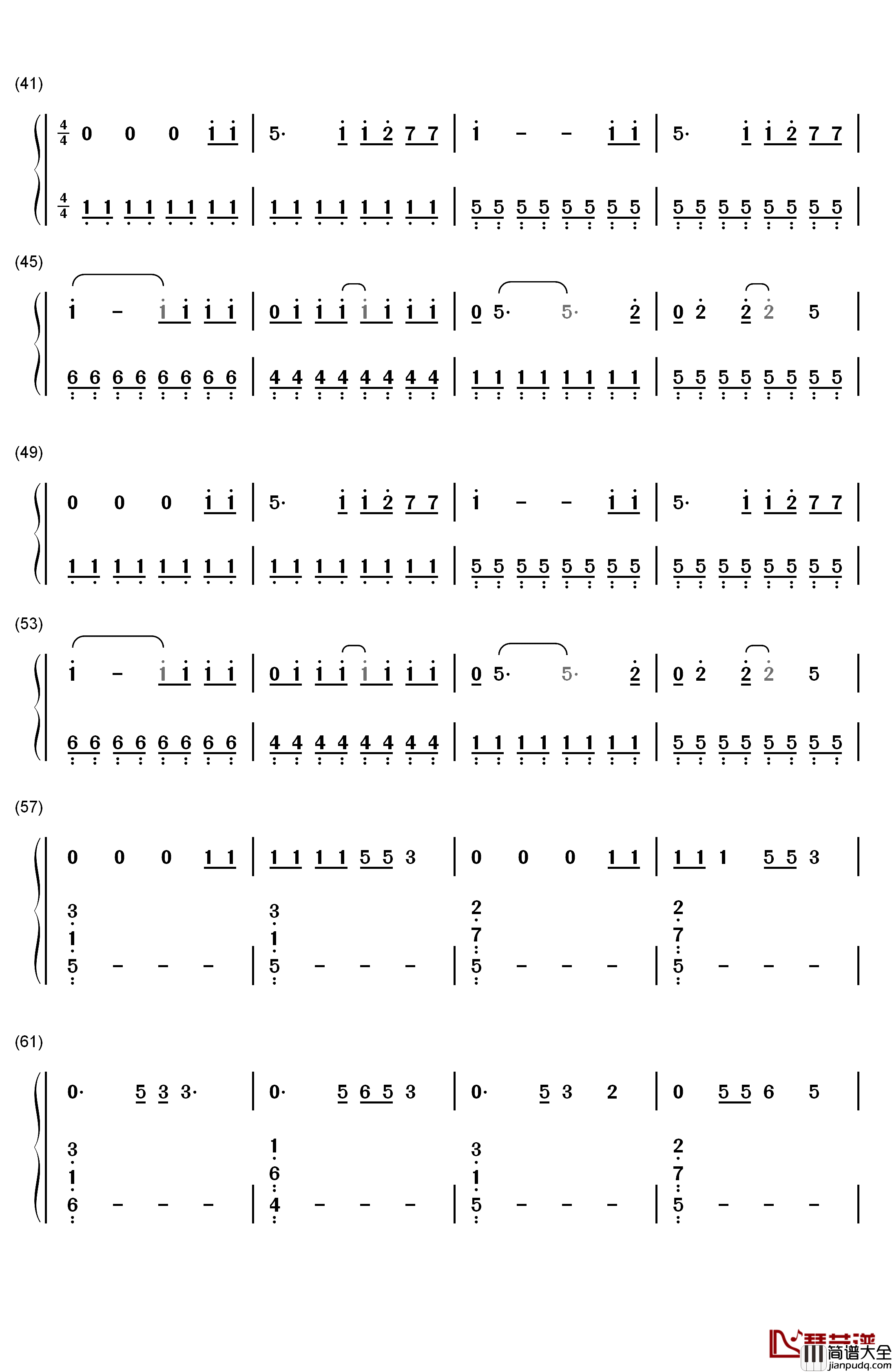 Guns_for_Hands钢琴简谱_数字双手_Twenty_One_Pilots