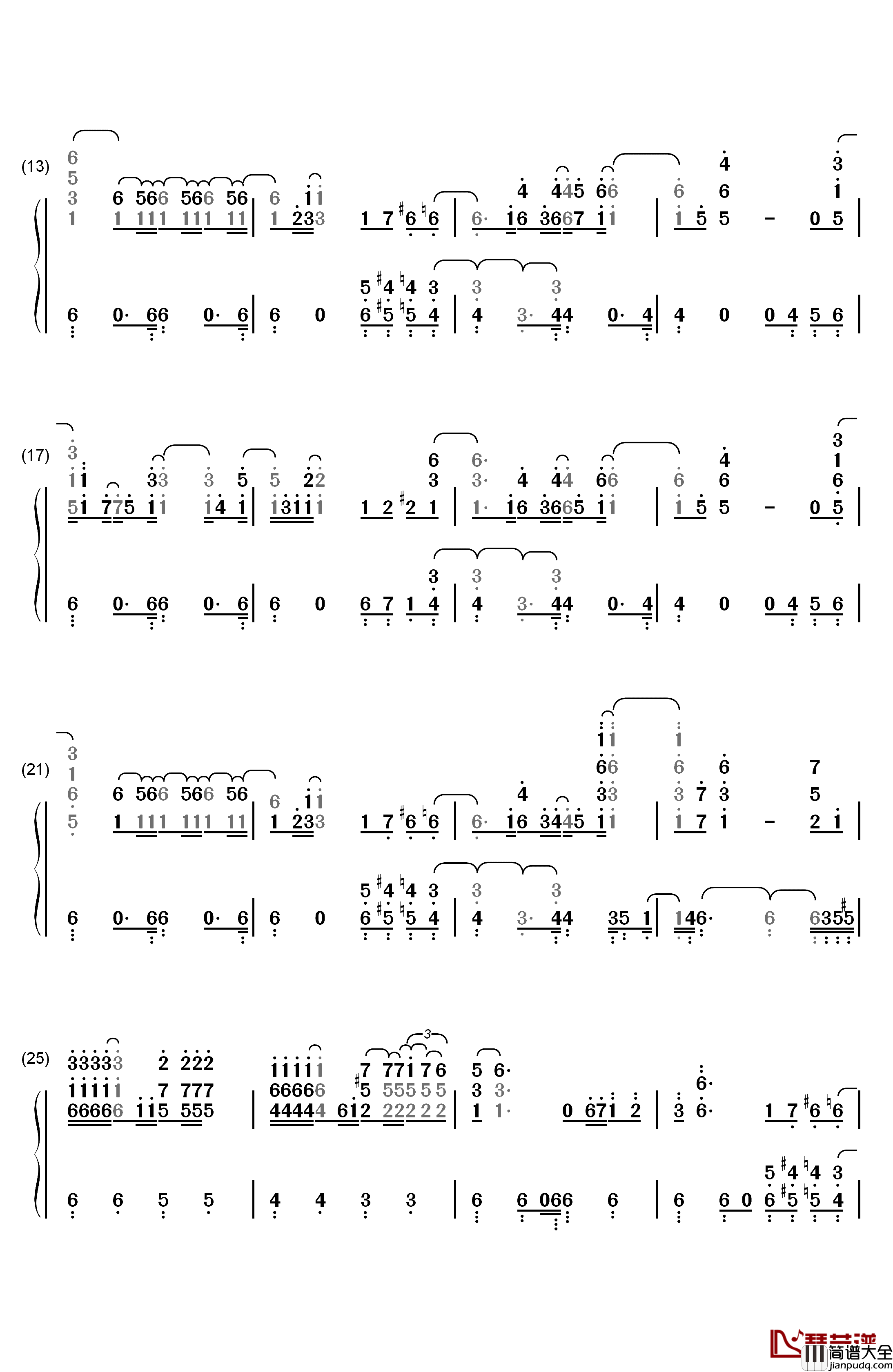 Samsonite_Man钢琴简谱_数字双手_Alicia_Keys