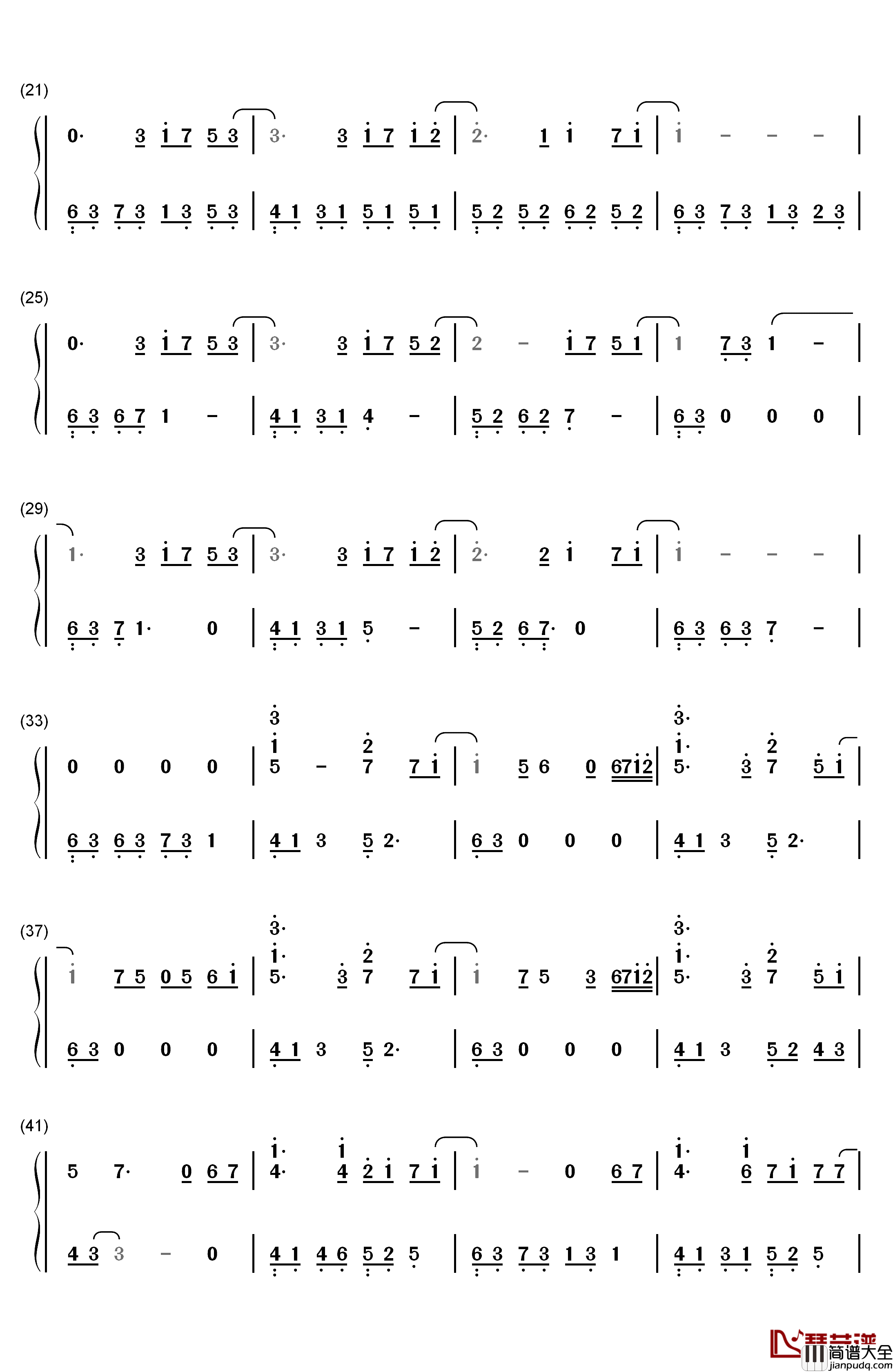 一天一天Day_by_Day钢琴简谱_数字双手_Big_Bang