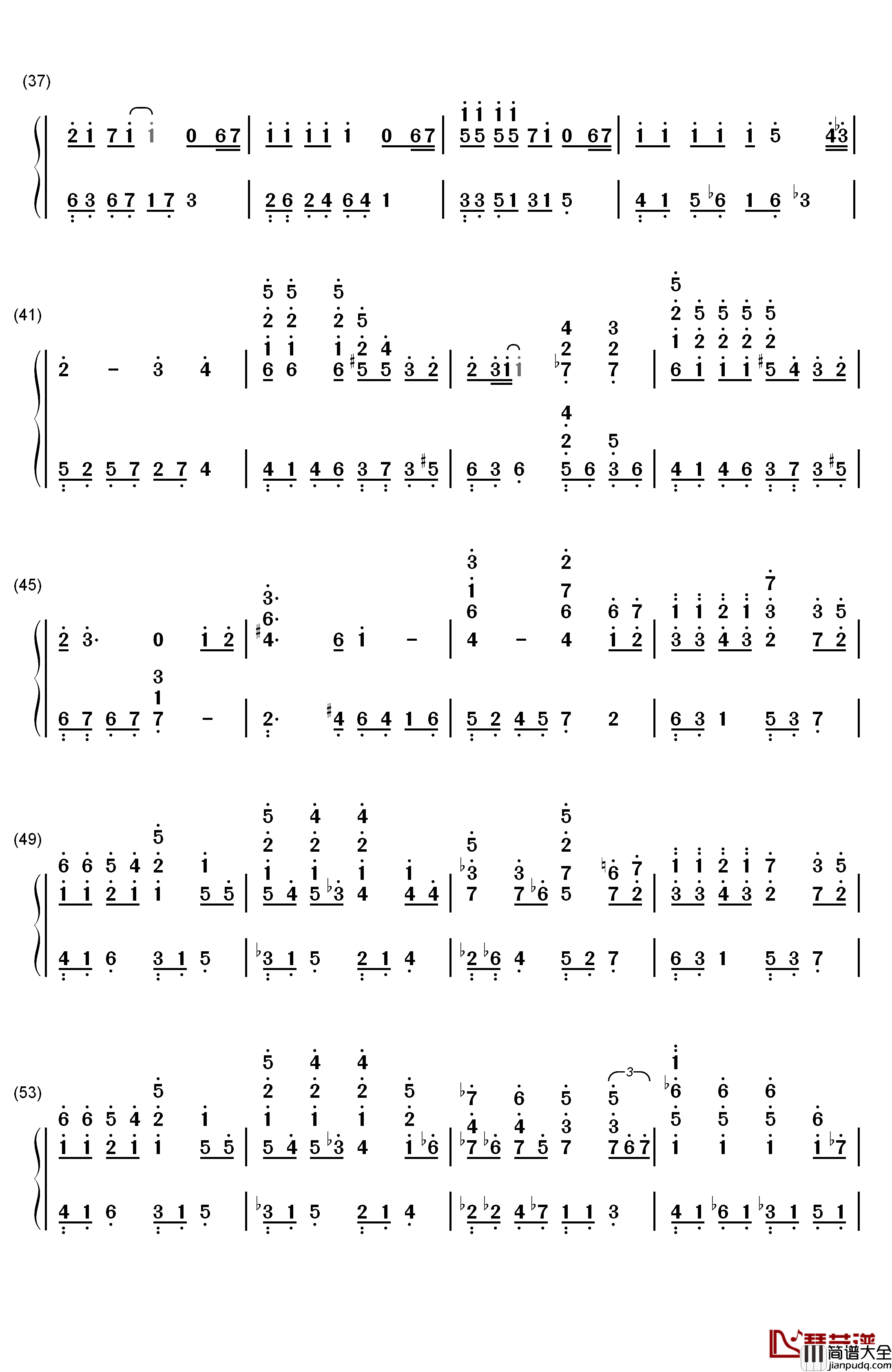那一天的河川钢琴简谱_数字双手_久石让__Joe_Hisaishi_宫崎骏