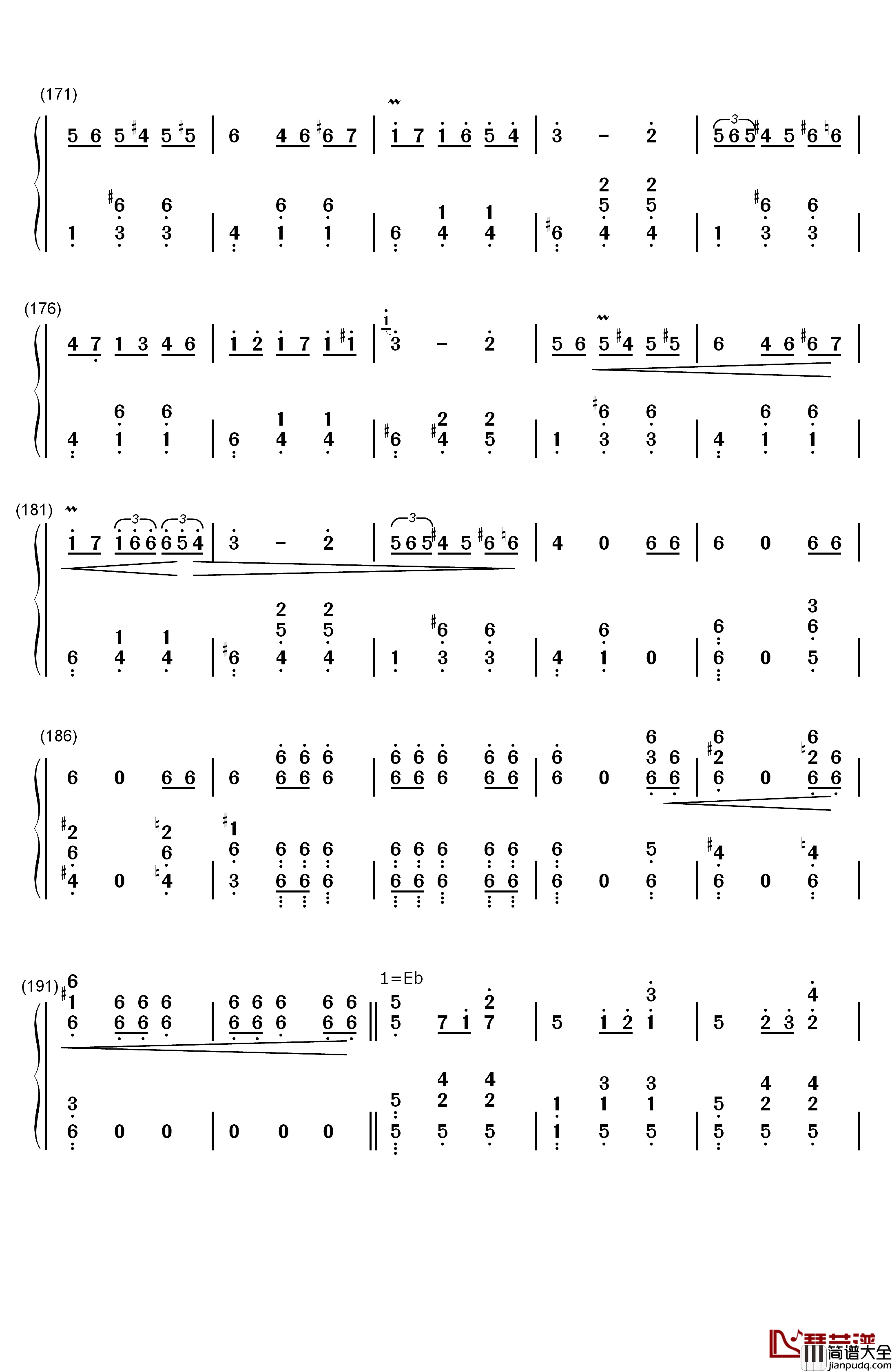 华丽大圆舞曲钢琴简谱_数字双手_肖邦