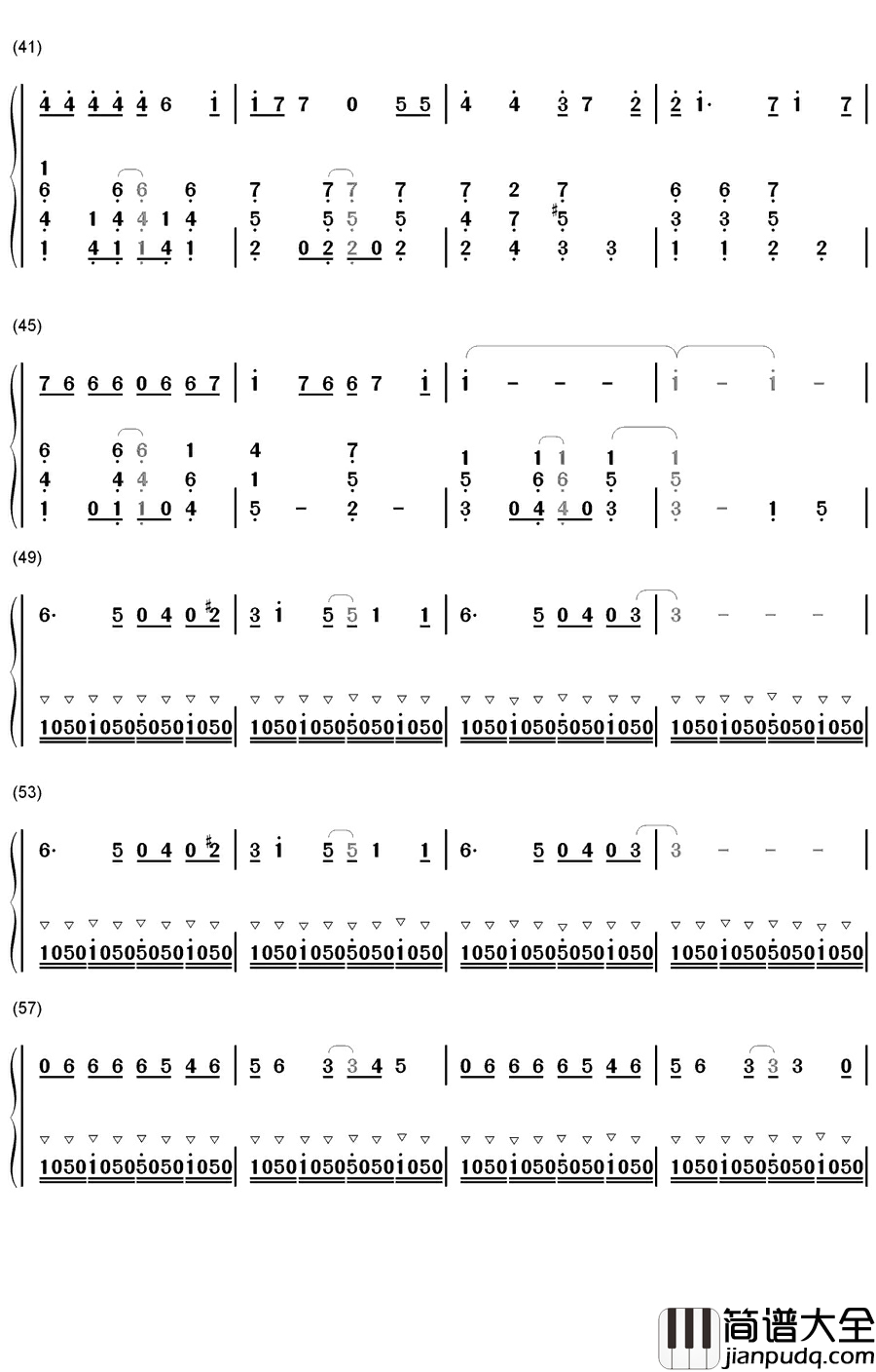 光と影のロマン钢琴简谱_数字双手_宇德敬子