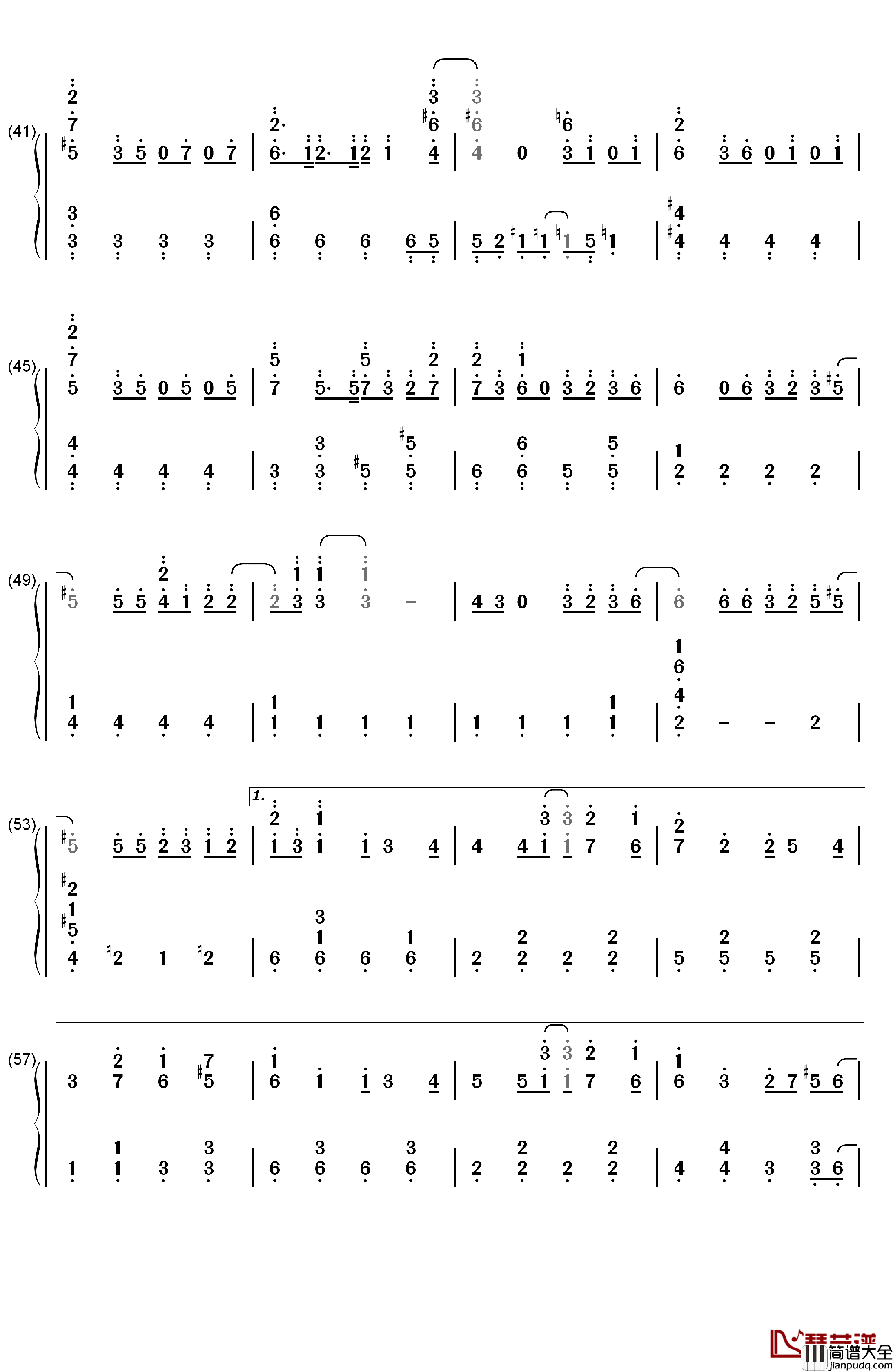 孤独兄弟钢琴简谱_数字双手_乃木坂46