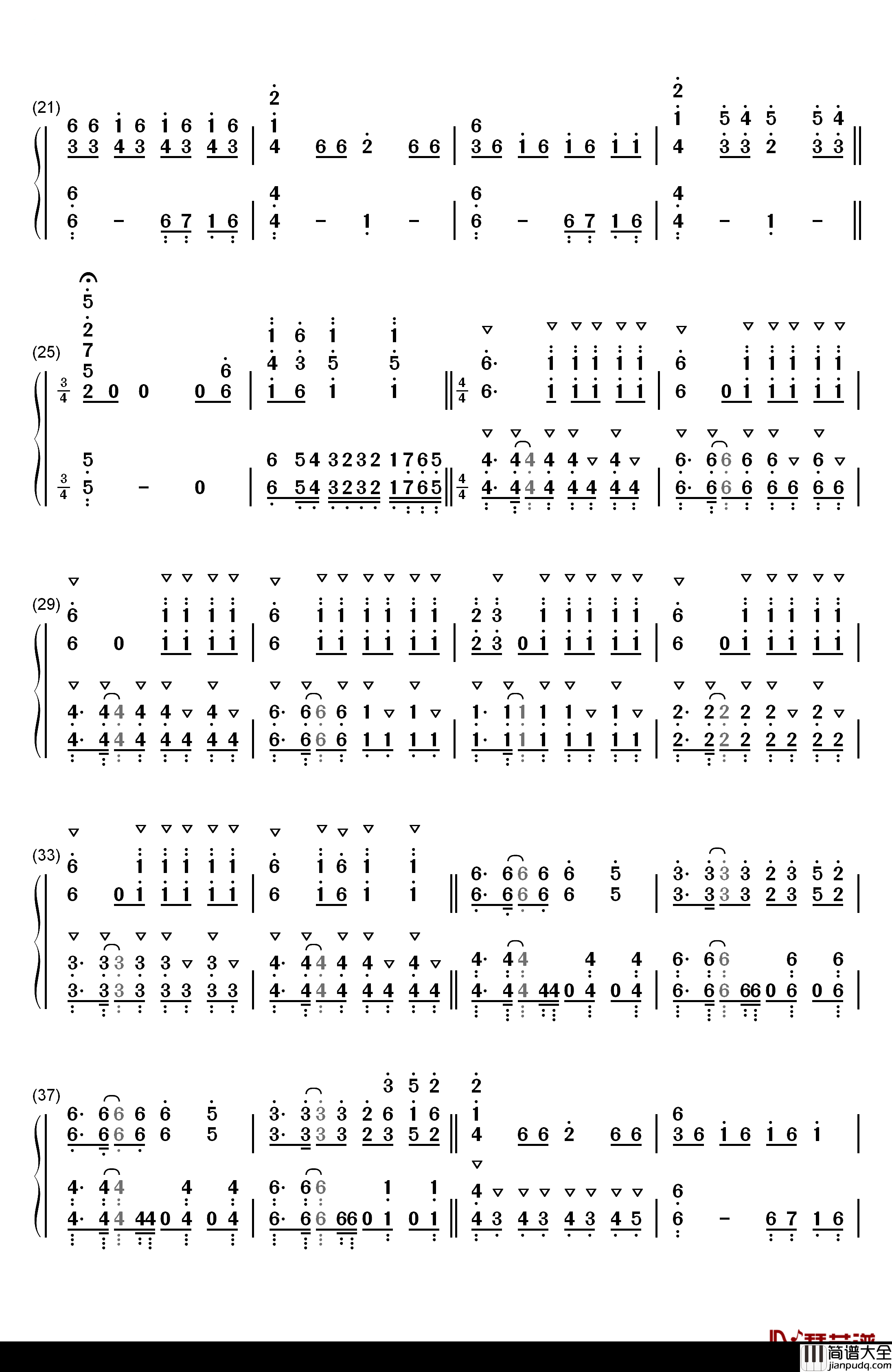 Glad_You_Came钢琴简谱_数字双手_The_Wanted