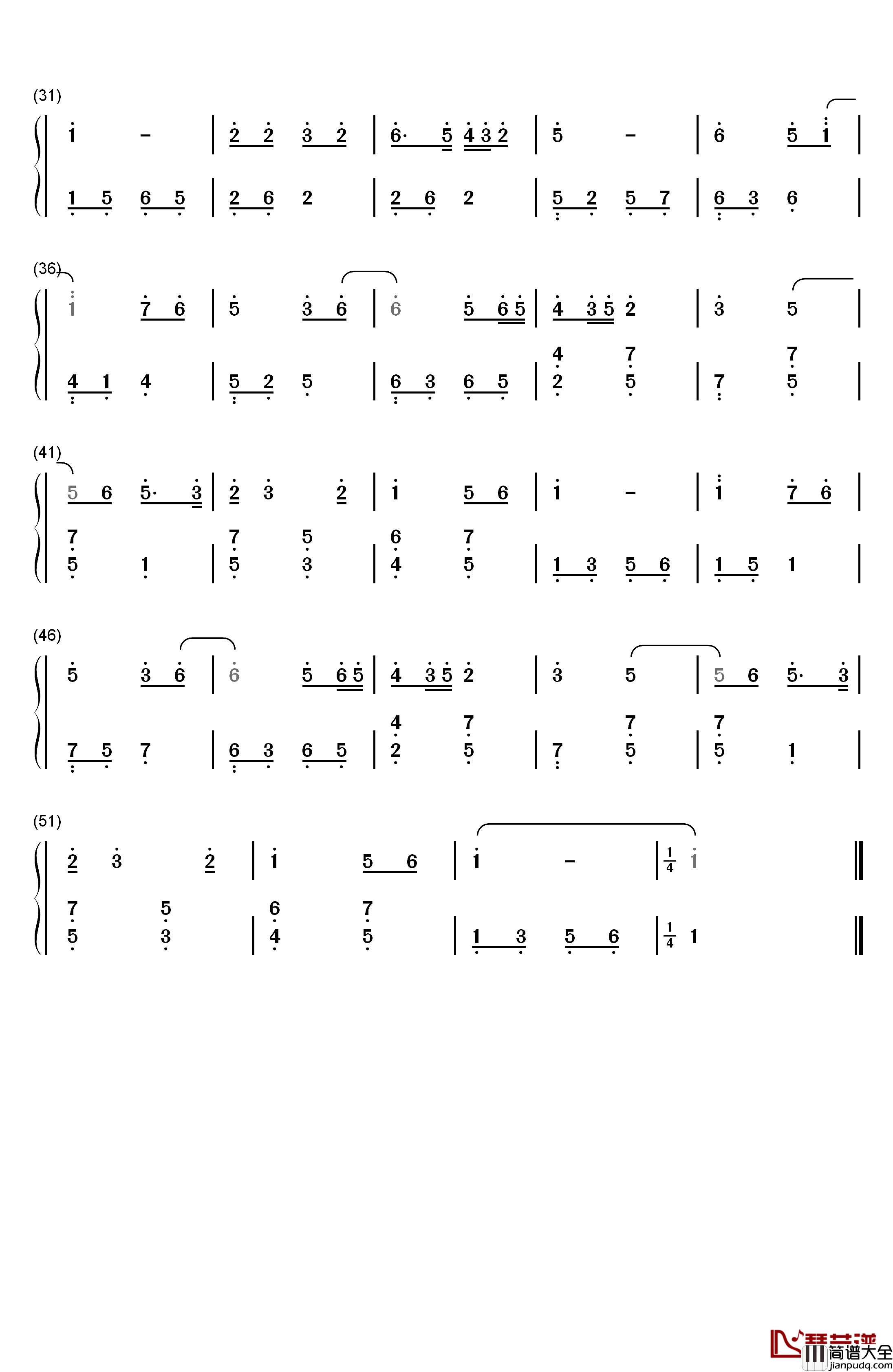 听妈妈讲那过去的事情钢琴简谱_数字双手_瞿希贤