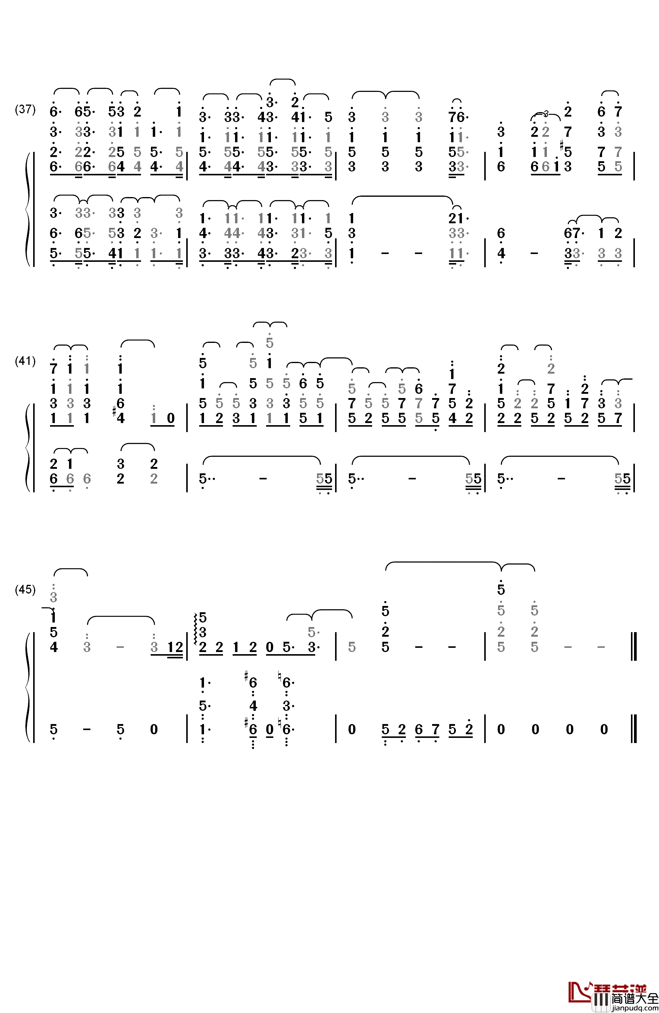 Gravity钢琴简谱_数字双手_坂本真绫