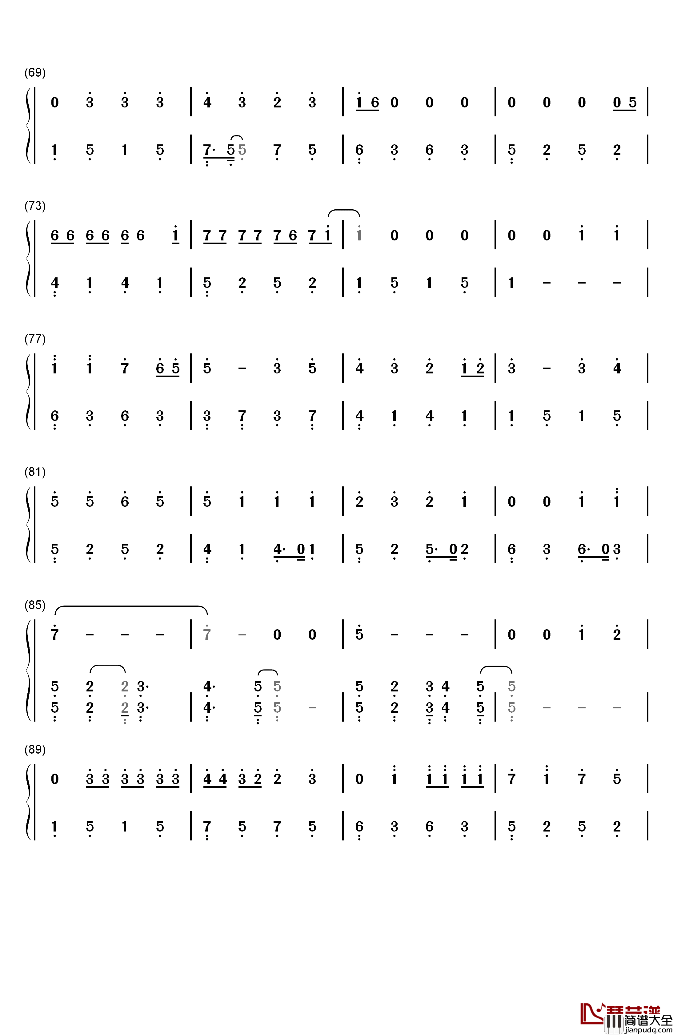 ジコチュー乃版本46钢琴简谱_数字双手_乃木坂46