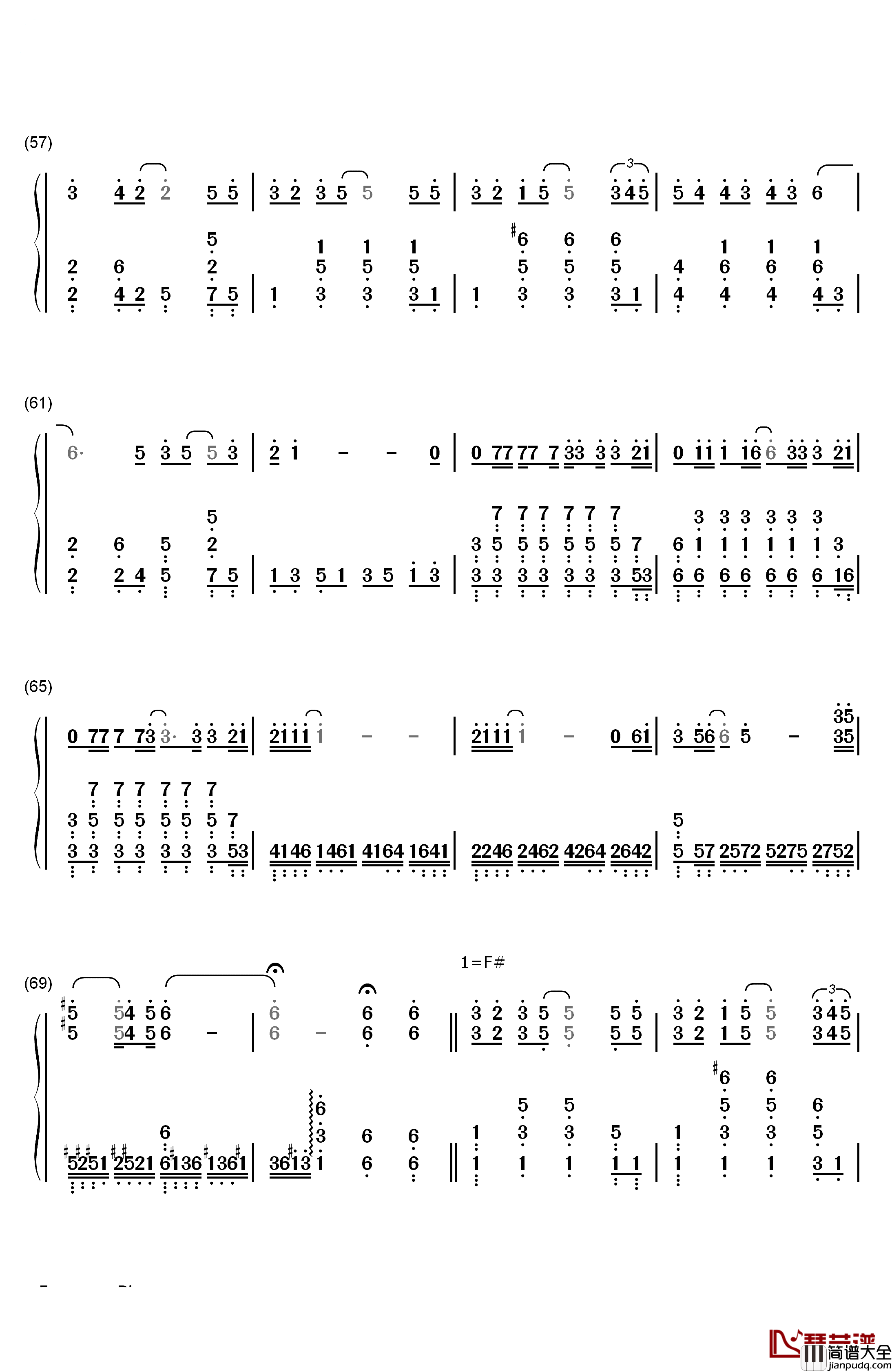 突然想爱你钢琴简谱_数字双手_许茹芸