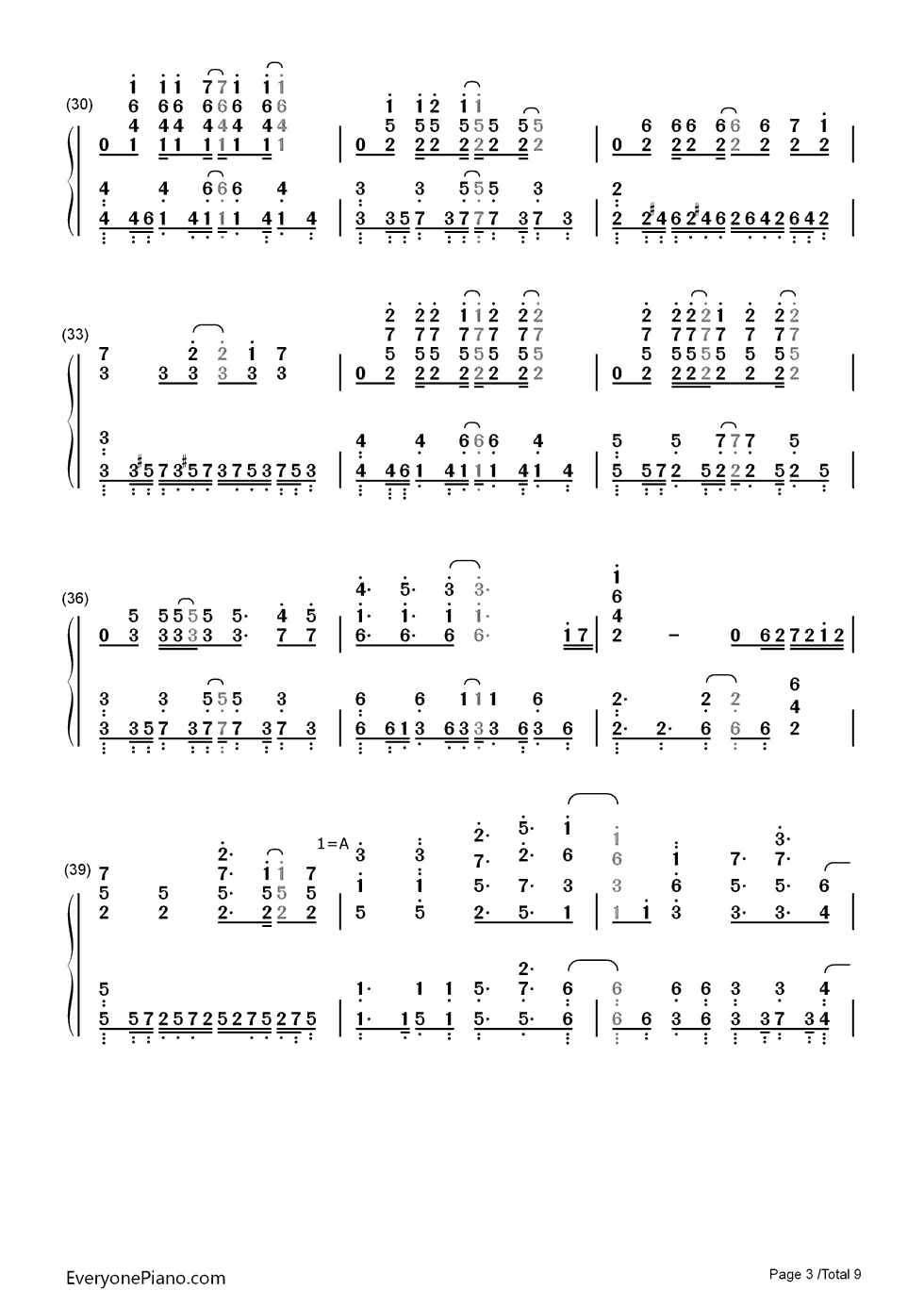 虹を編めたら钢琴简谱_数字双手_fhána