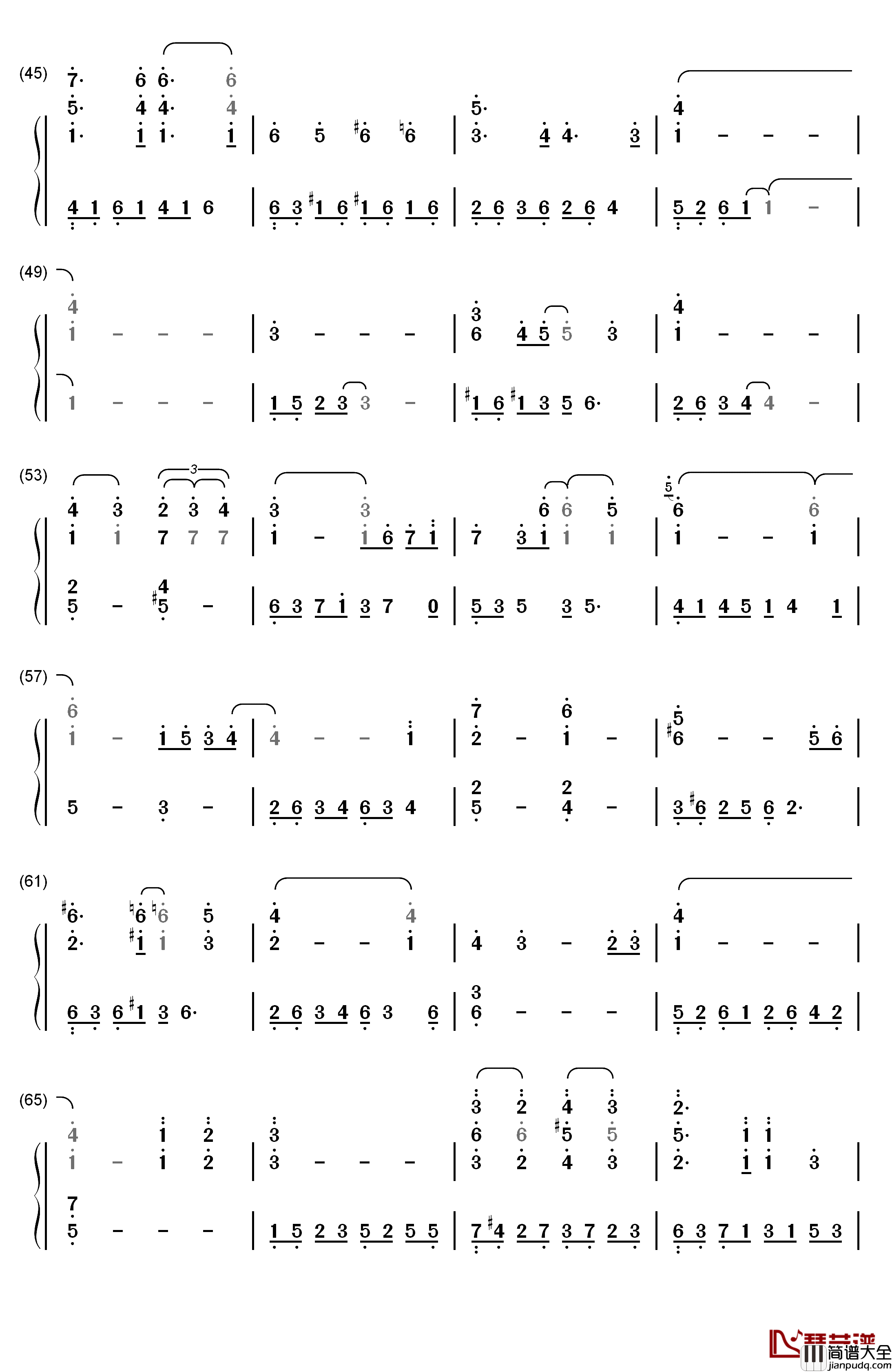 The_Day_After钢琴简谱_数字双手_李闰珉