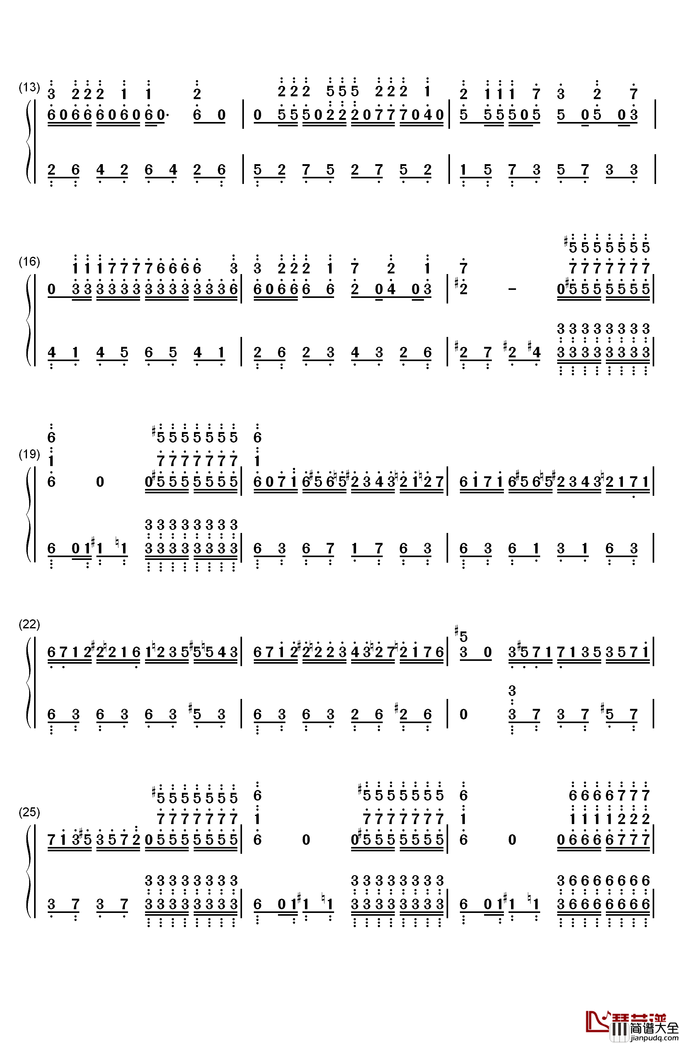 克罗地亚第二号狂想曲钢琴简谱_数字双手_ELLOCZ