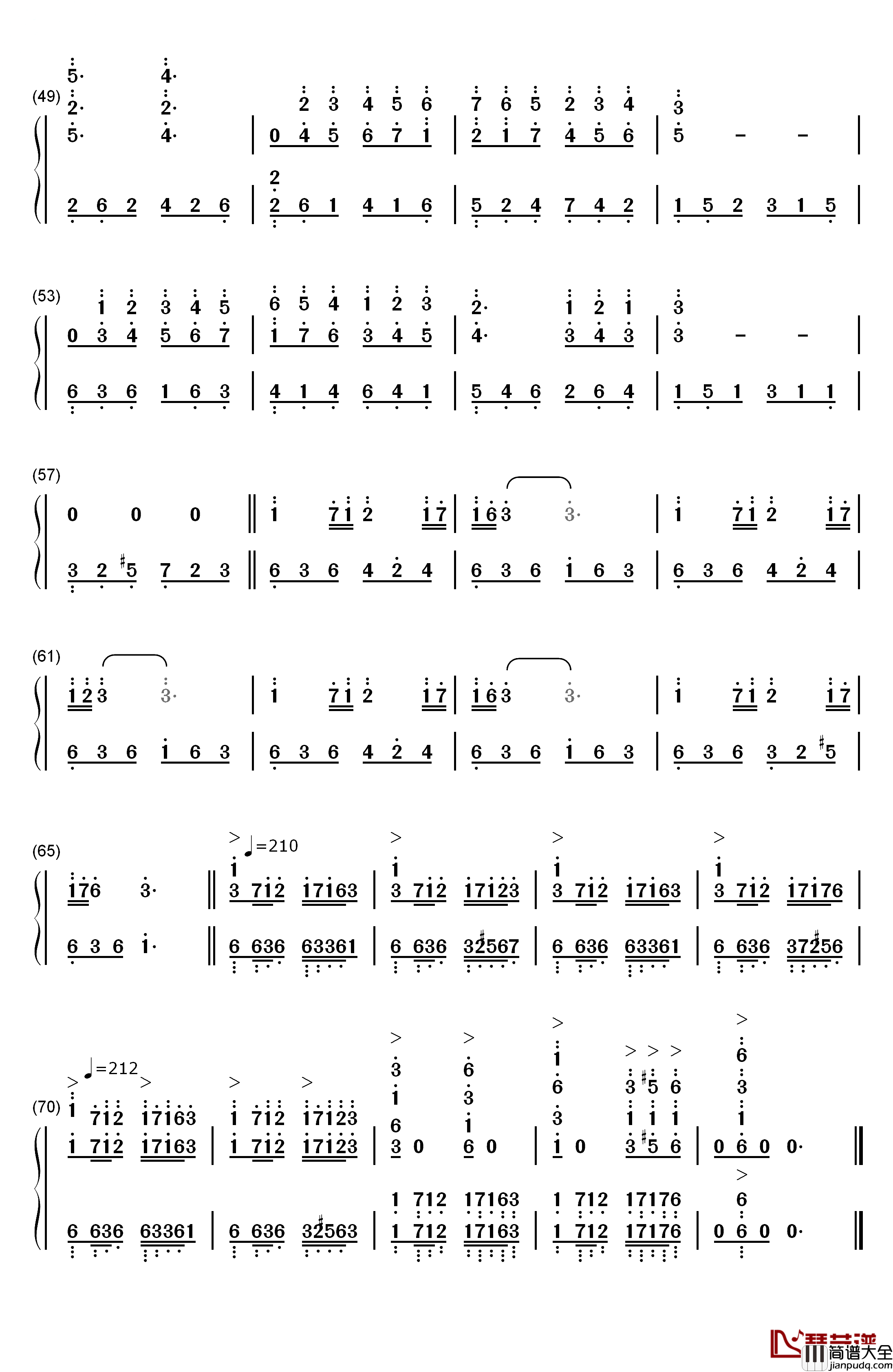 李斯特的旋律钢琴简谱_数字双手_理查德•克莱德曼
