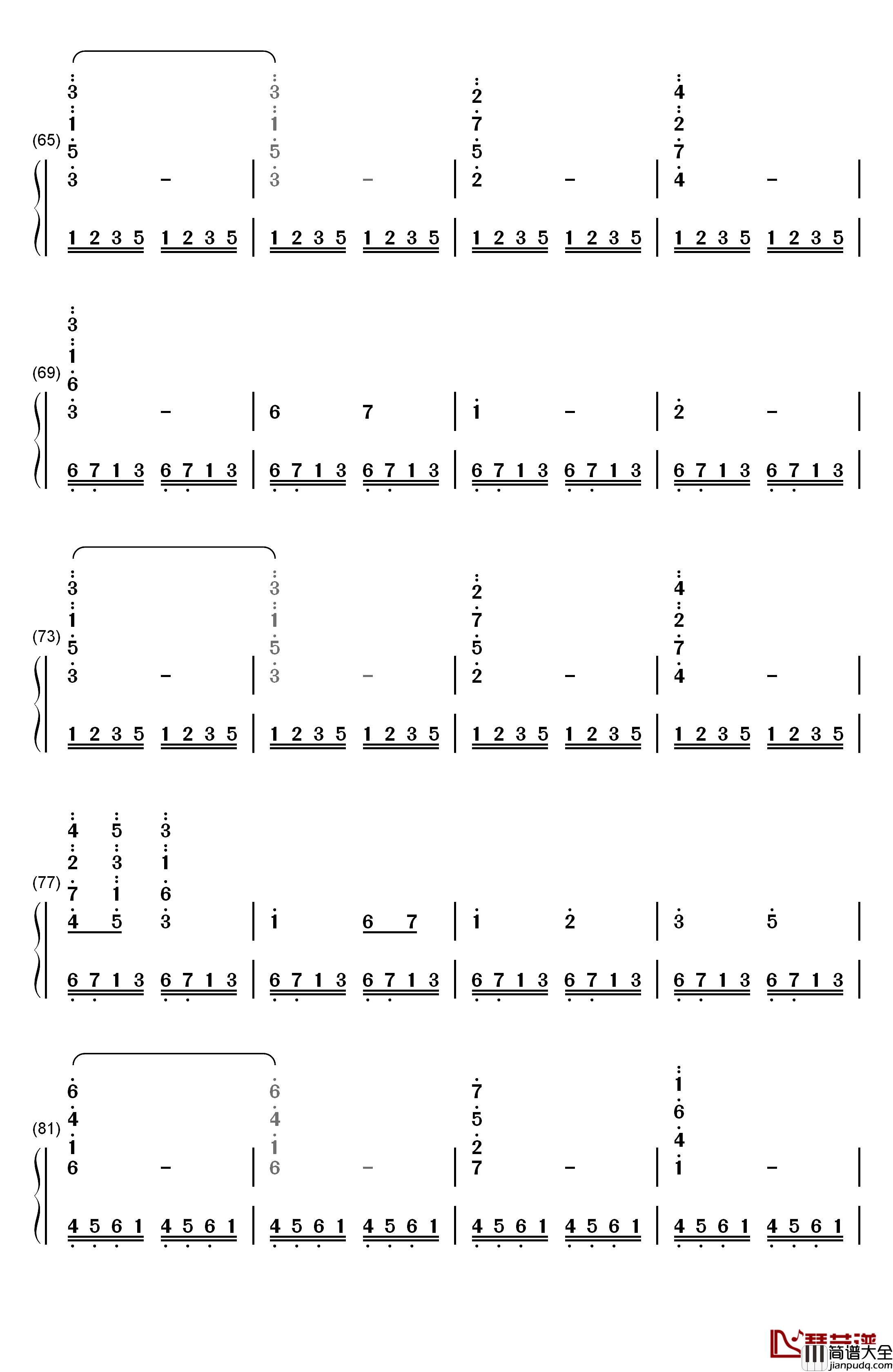 Prelude钢琴简谱_数字双手_植松伸夫