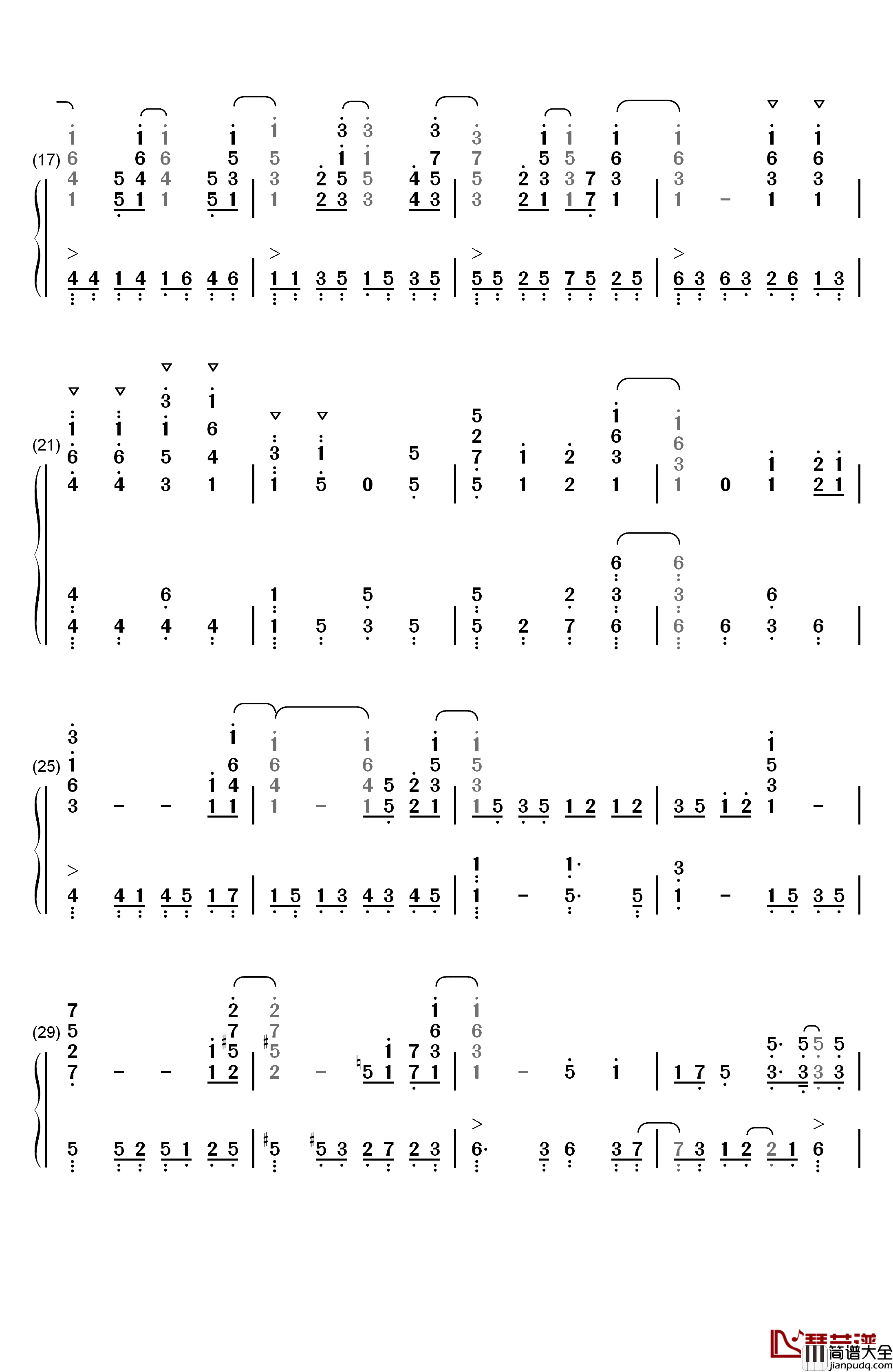 きみの名前钢琴简谱_数字双手_藤川千爱