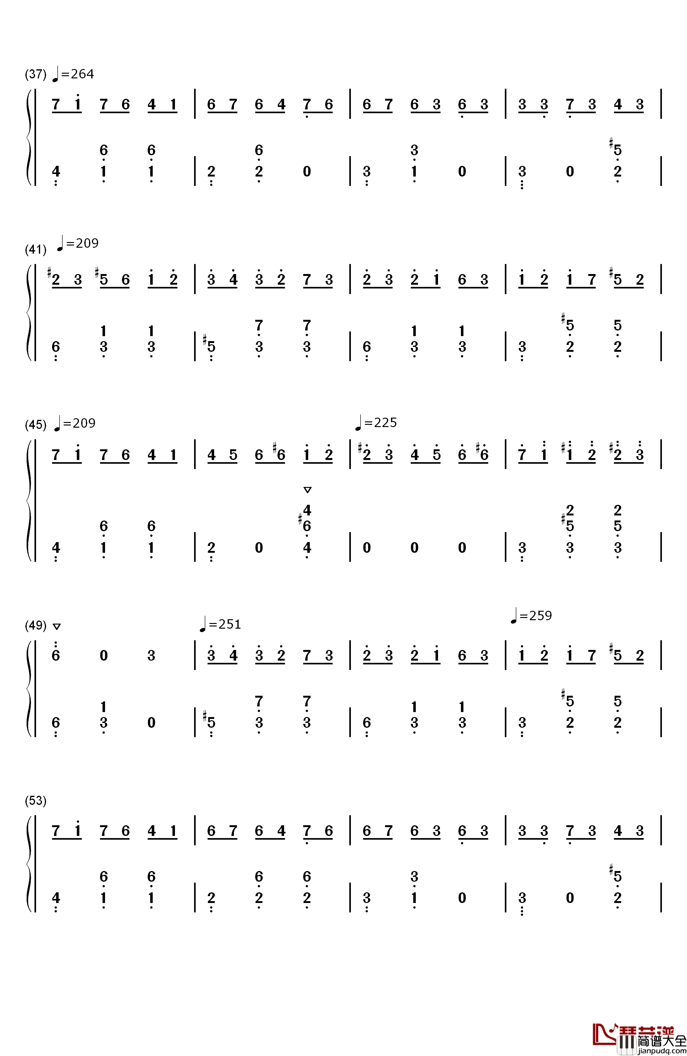 升C小调圆舞曲钢琴简谱_数字双手_肖邦