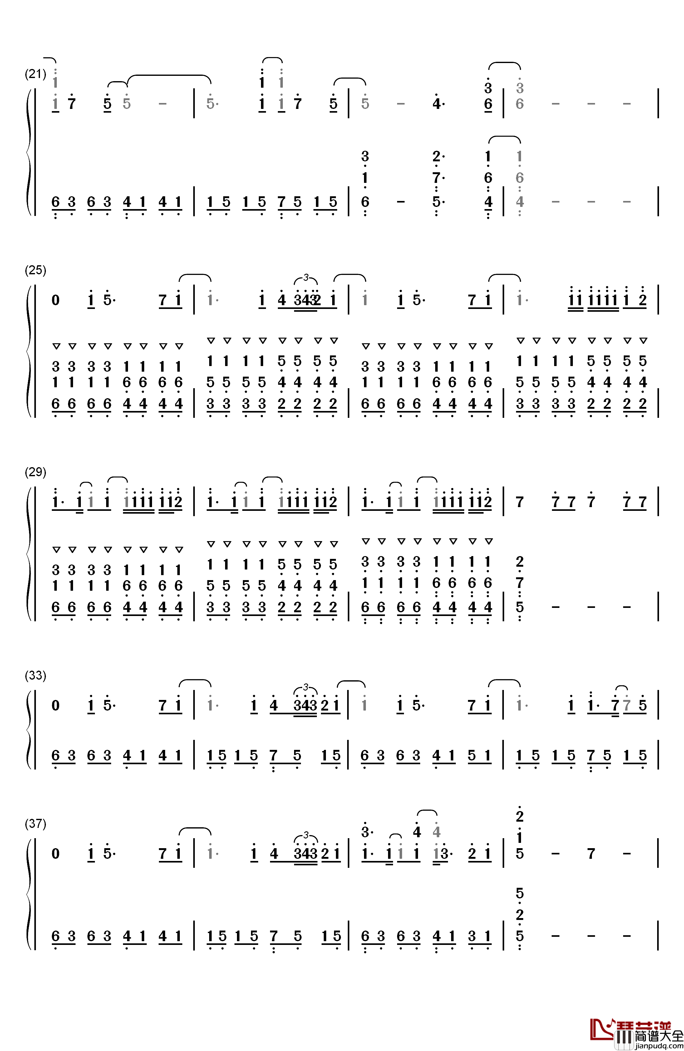 A_Little_Story_钢琴简谱_数字双手__Valentin
