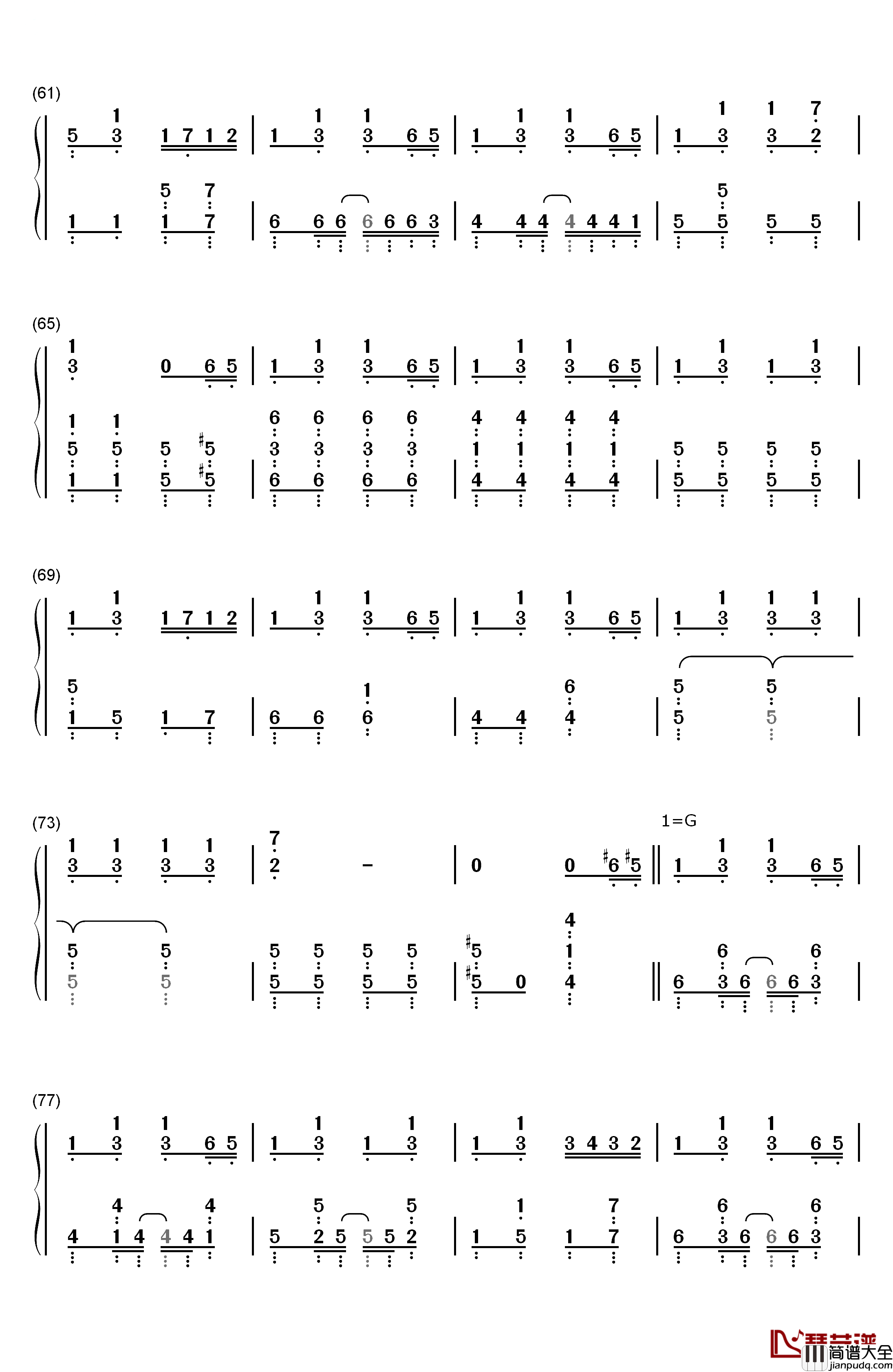 ねこふんじゃった钢琴简谱_数字双手_未知