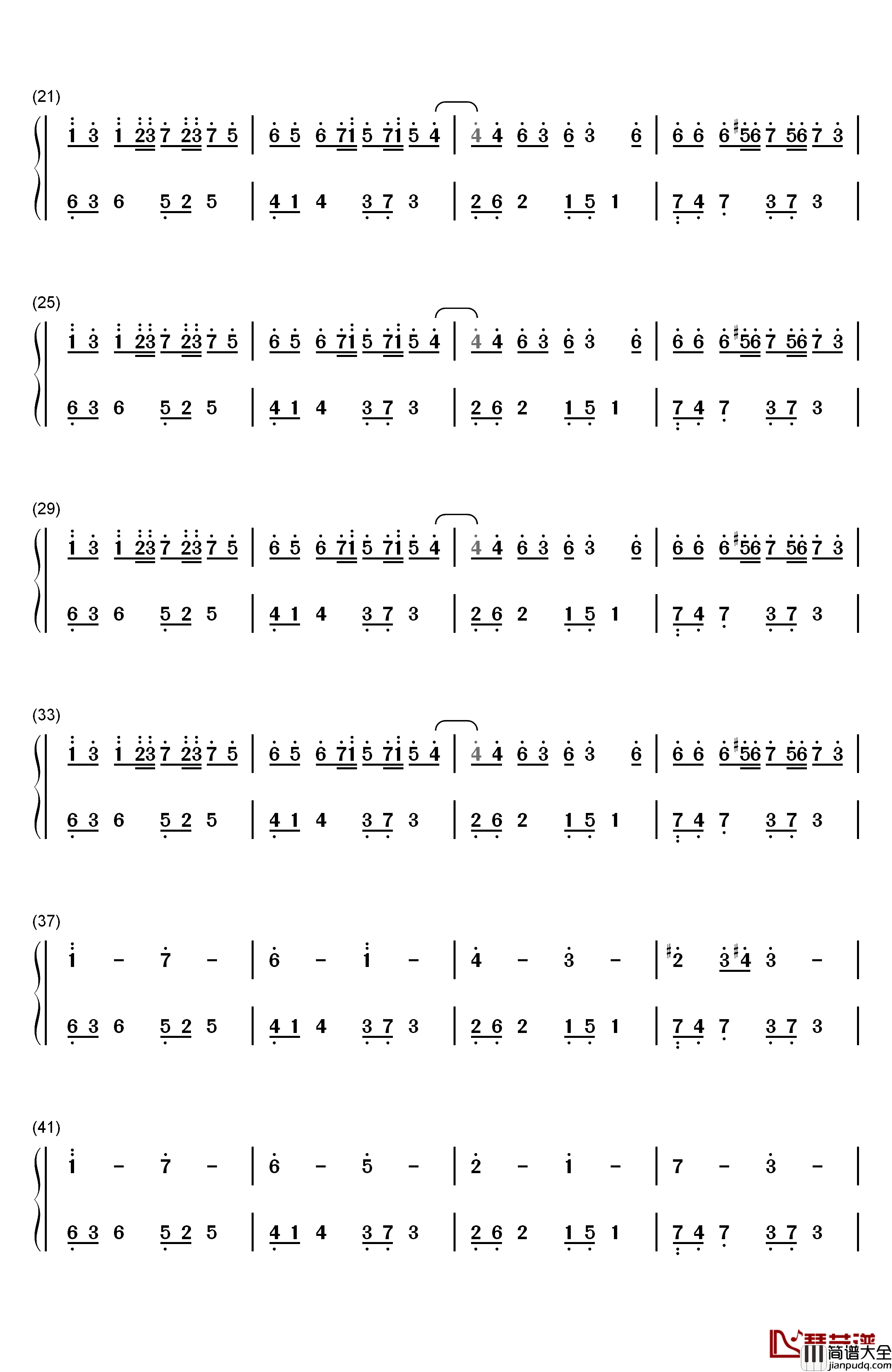 Tassel钢琴简谱_数字双手_Cymophane