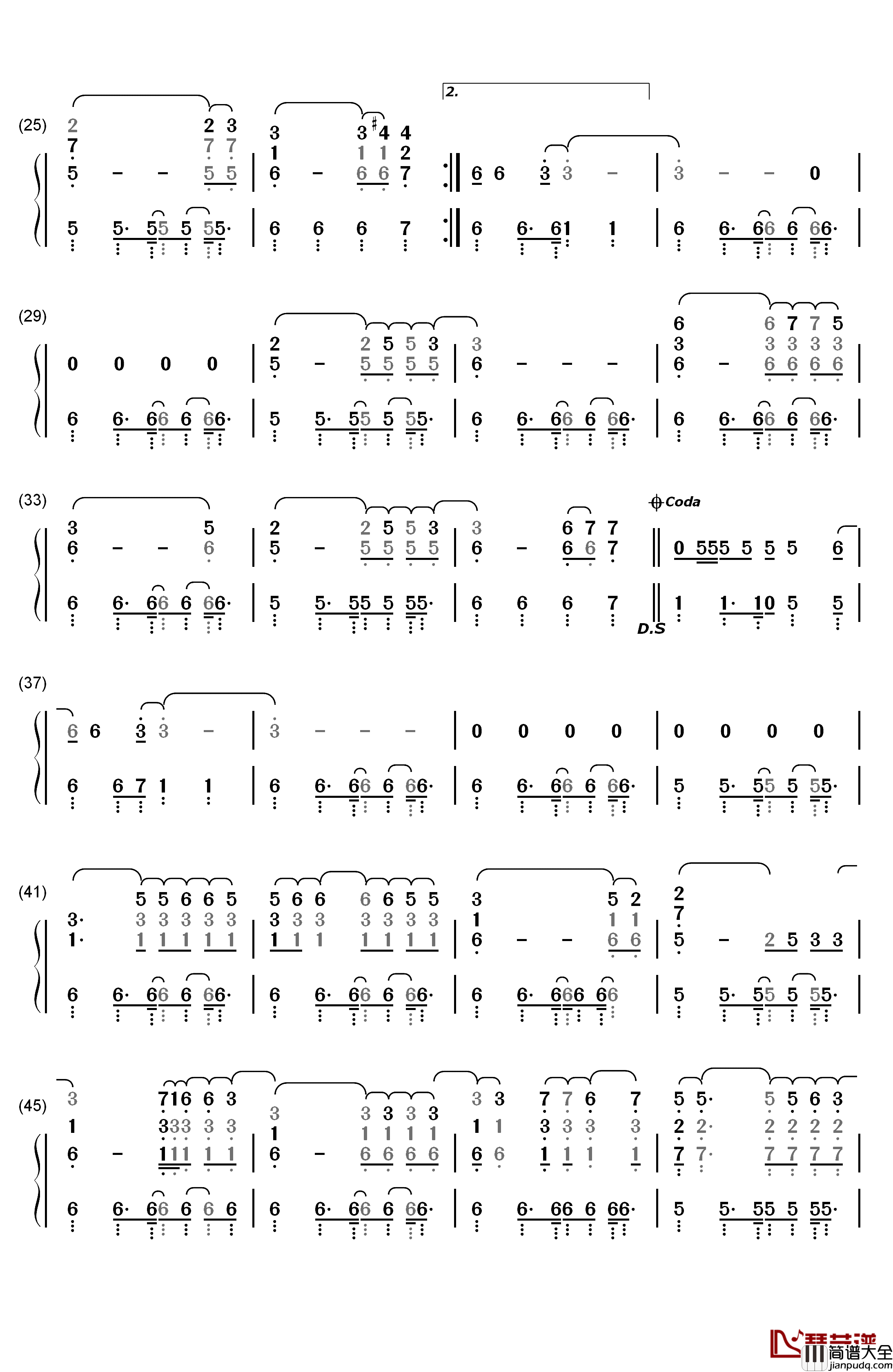 Scar_Tissue钢琴简谱_数字双手_Red_Hot_Chili_Peppers
