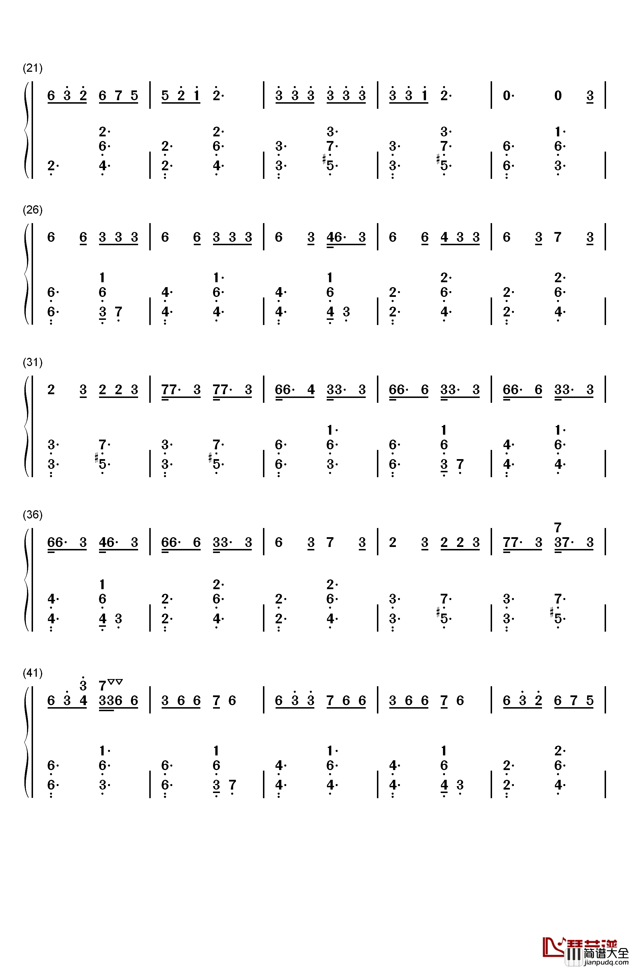 7_Rings钢琴简谱_数字双手_Ariana_Grande
