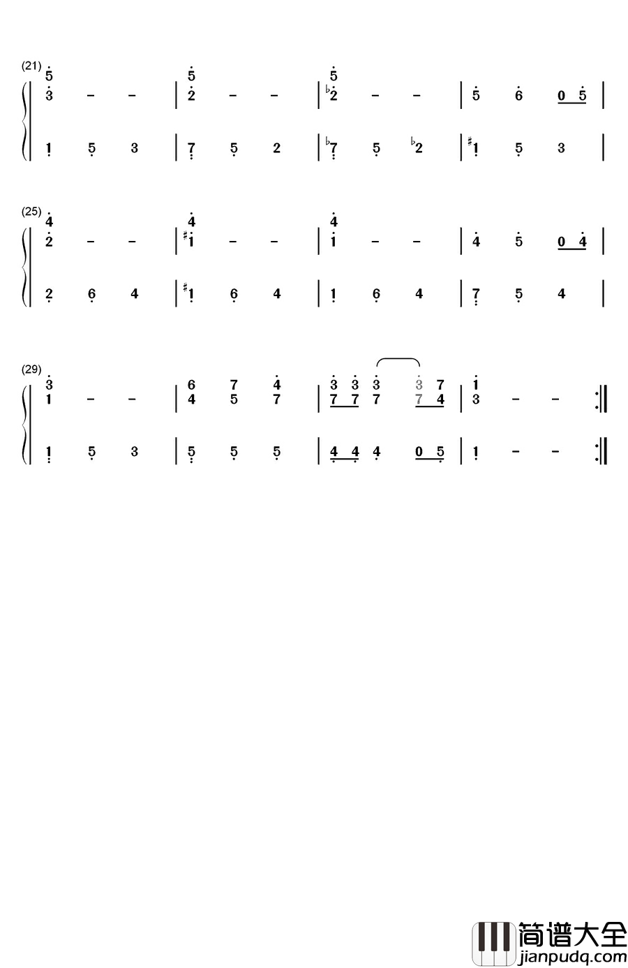 超级玛丽_水下关卡背景音乐钢琴简谱_数字双手_近藤浩治