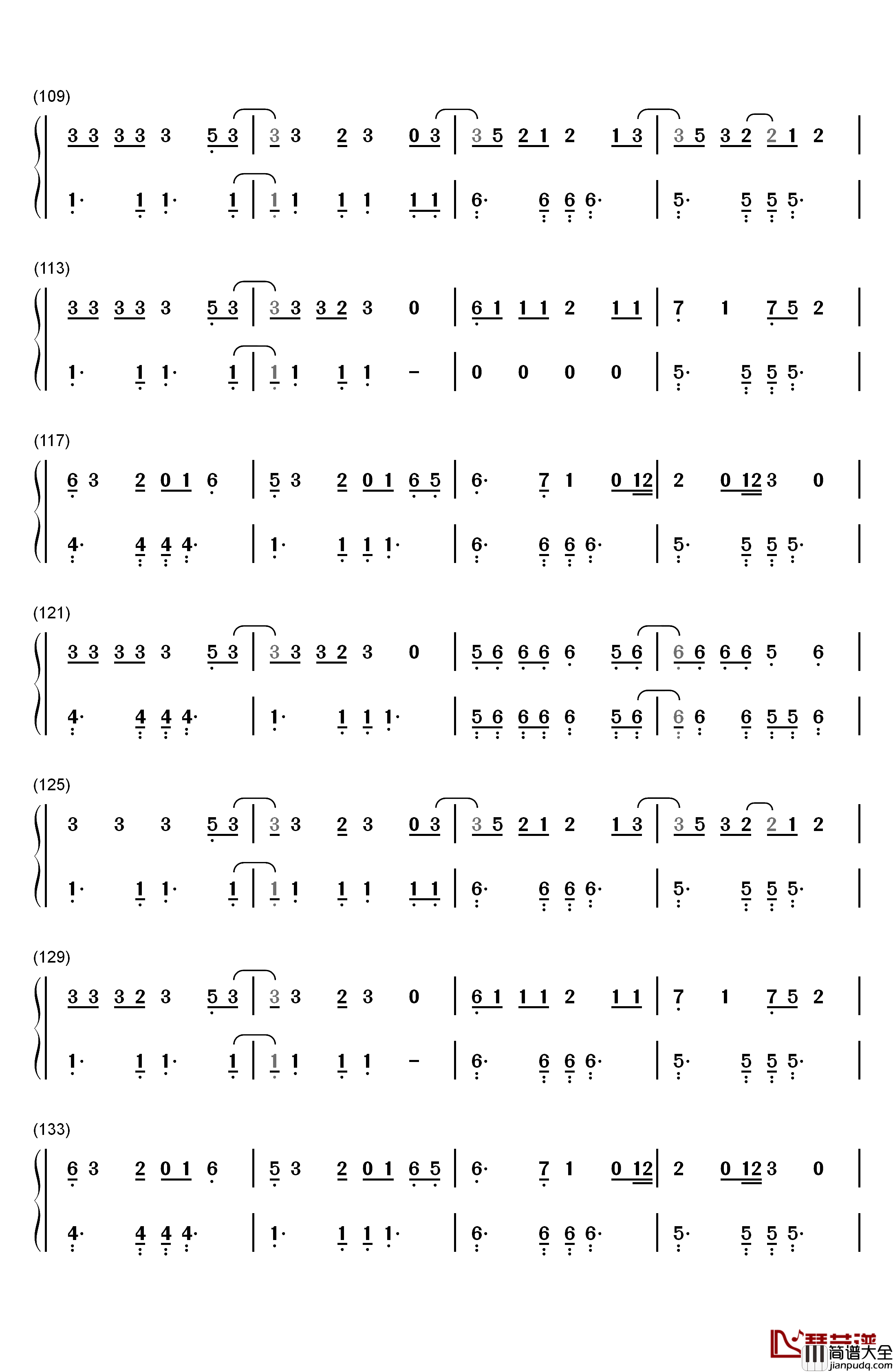 ガラスを割れ钢琴简谱_数字双手_欅坂46