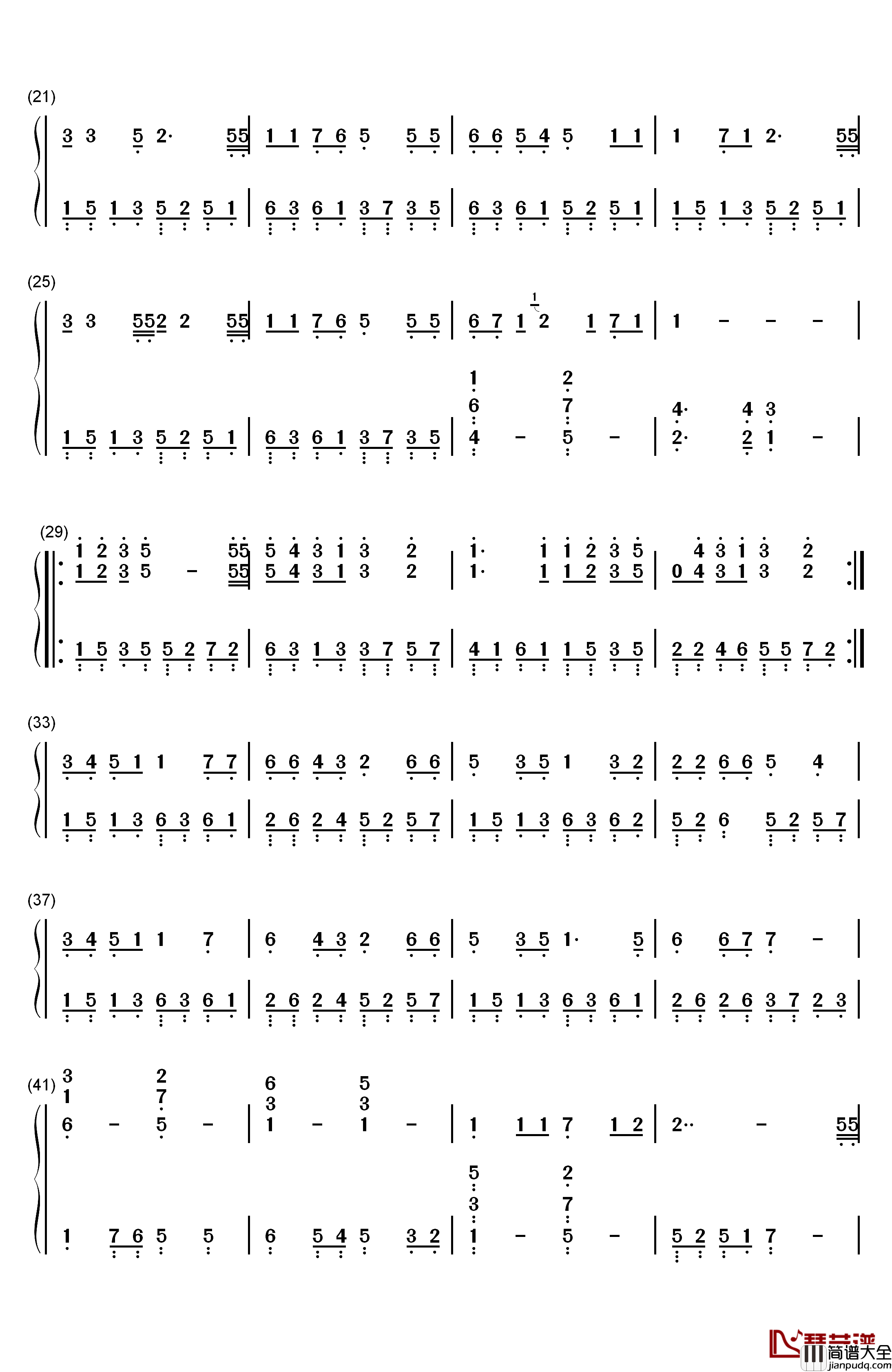 心を开いて钢琴简谱_数字双手_ZARD
