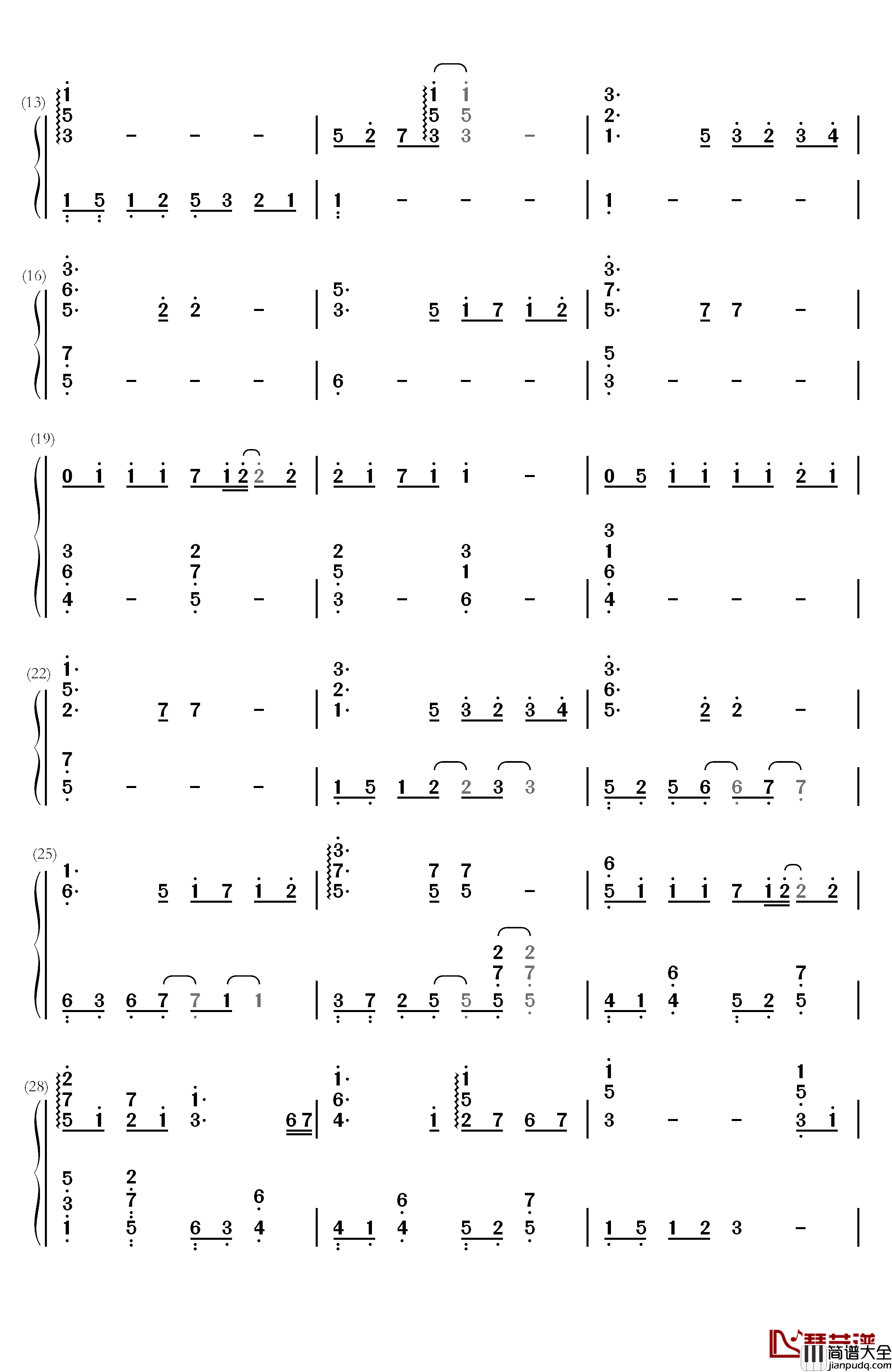虽然歌声无形钢琴简谱_数字双手_初音ミク