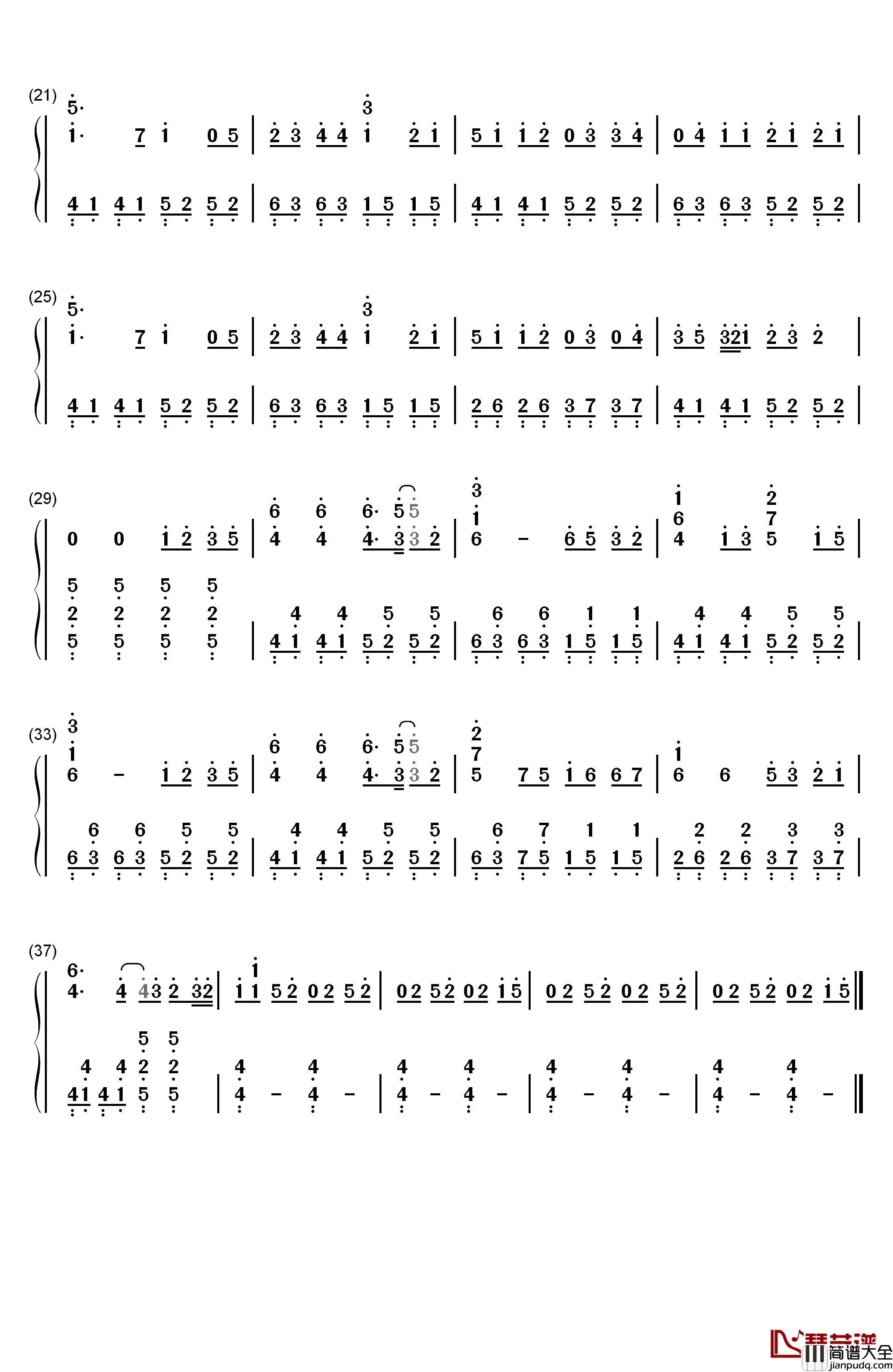 拝啓グッバイさようなら钢琴简谱_数字双手_DAOKO