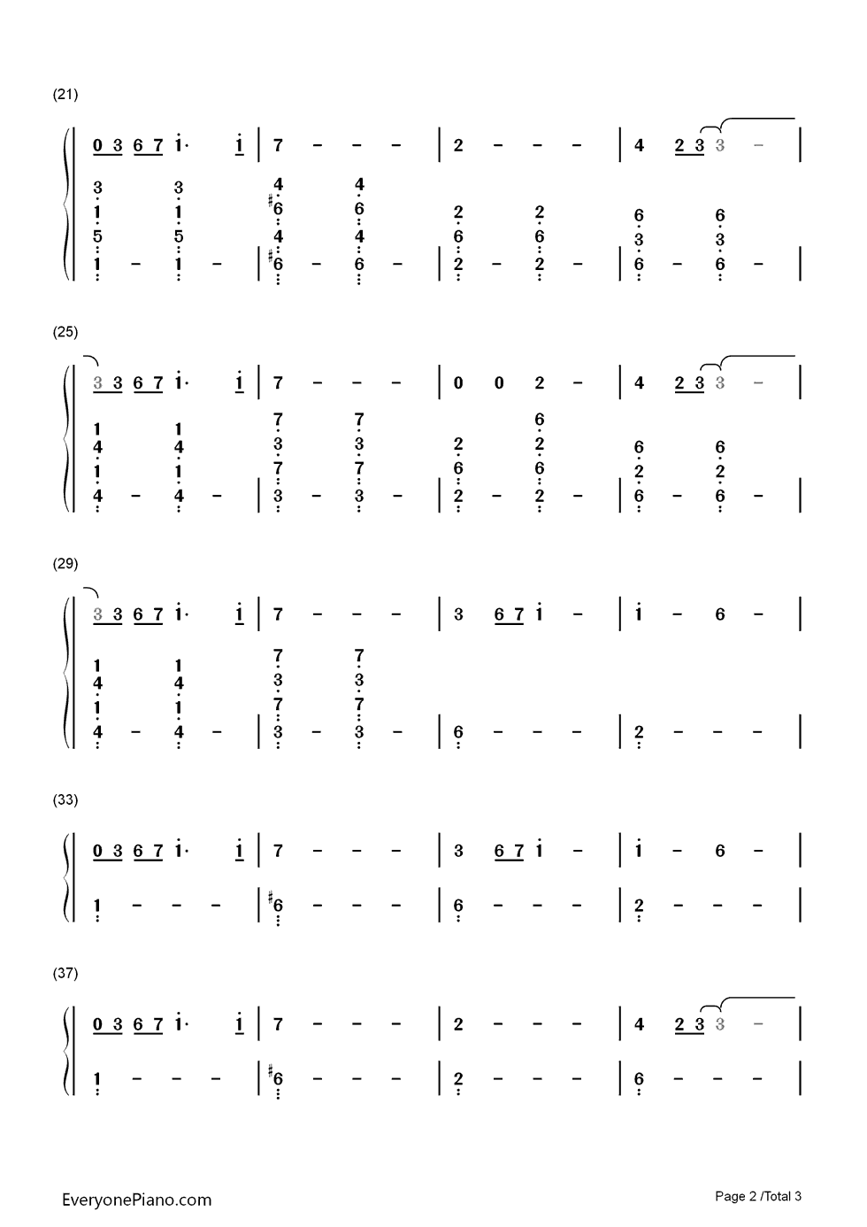 Sonne钢琴简谱_数字双手_Rammstein