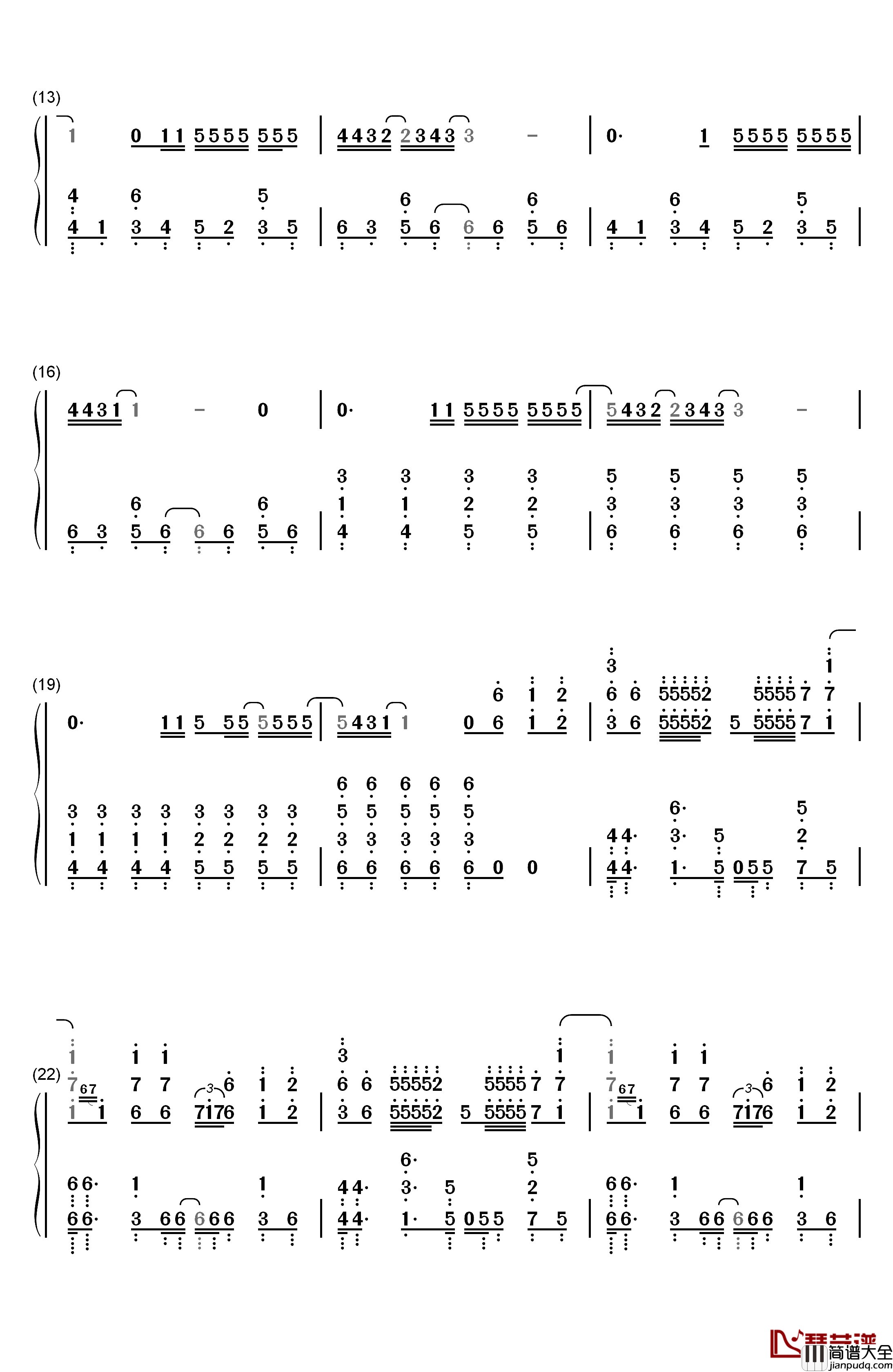 病名为爱钢琴简谱_数字双手_镜音双子