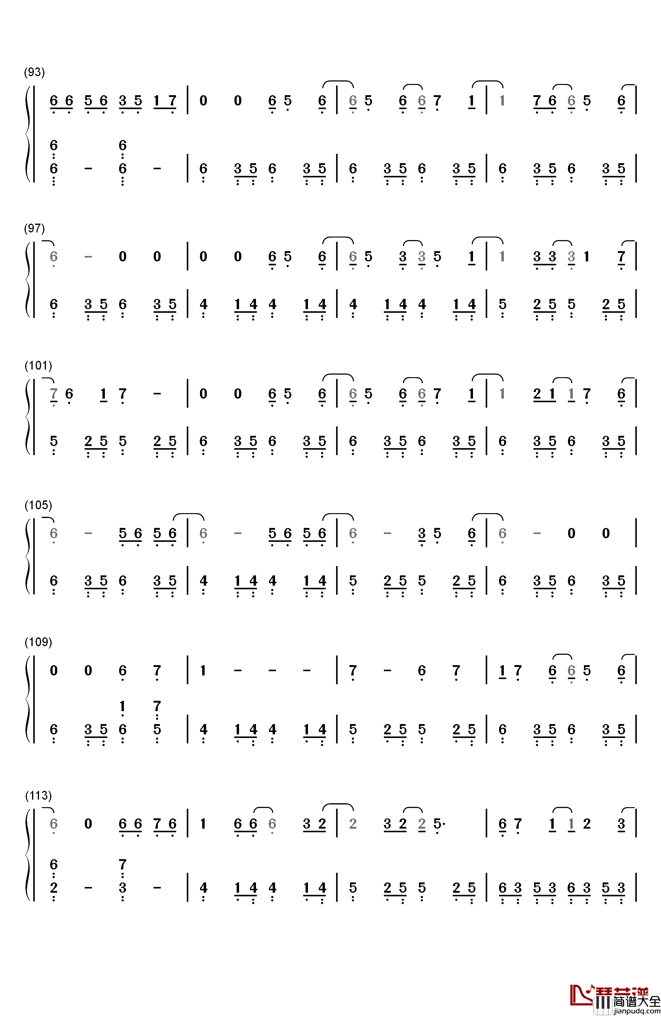 嘆きのリフレイン钢琴简谱_数字双手_末廣優里