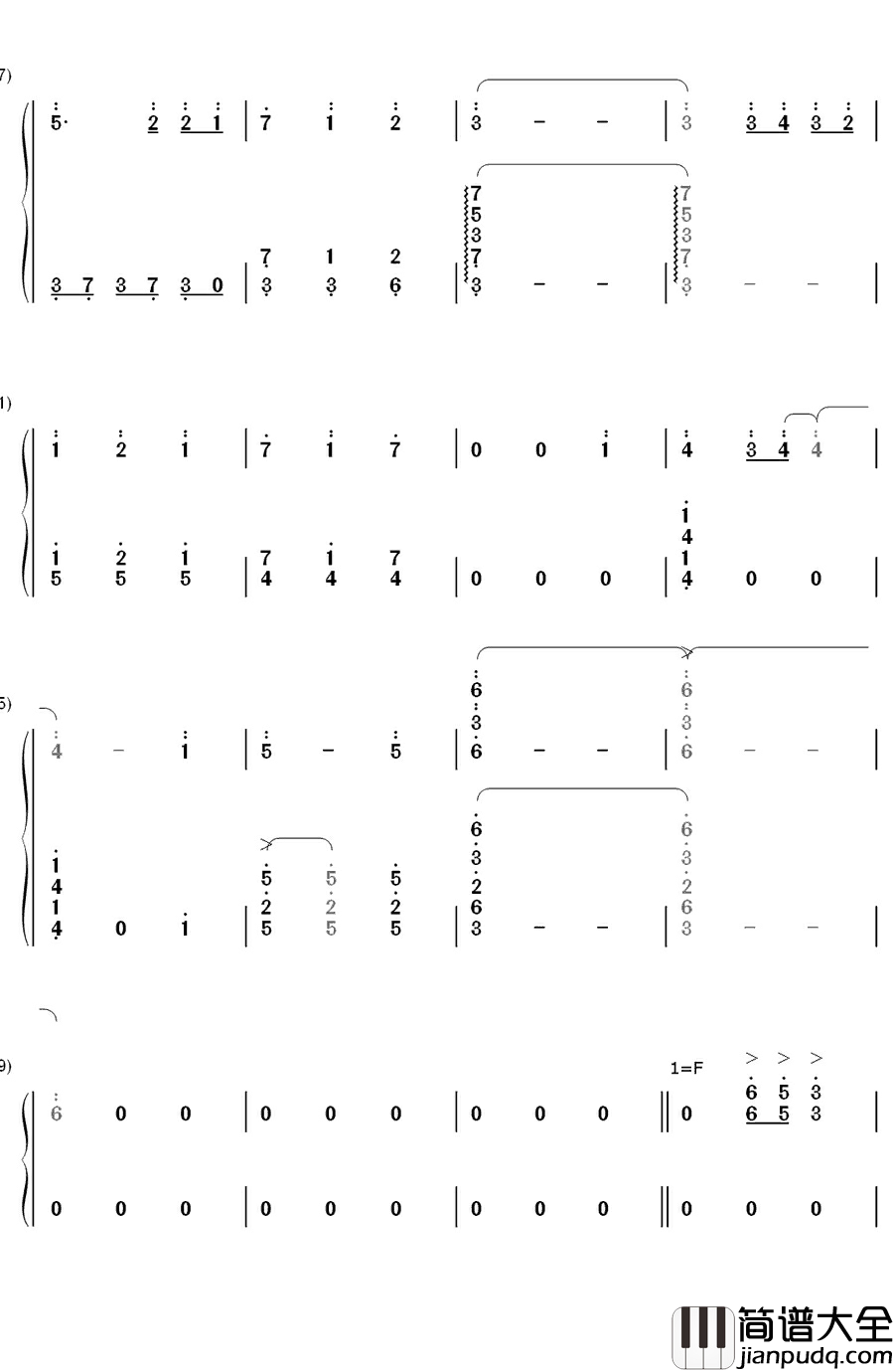 君とずっと…钢琴简谱_数字双手_yu_yu
