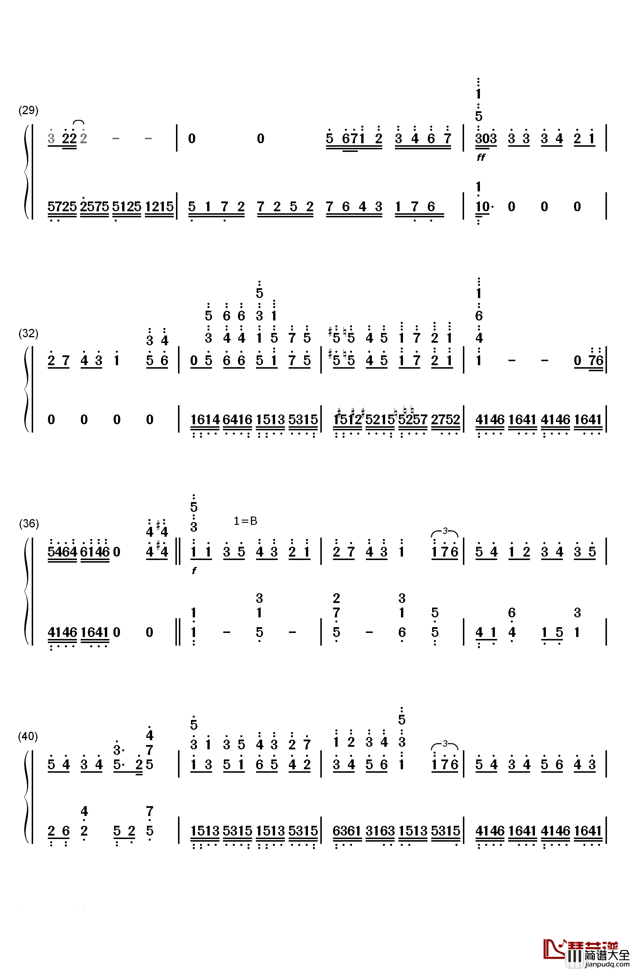 罪の名前钢琴简谱_数字双手_初音未来_Ryo