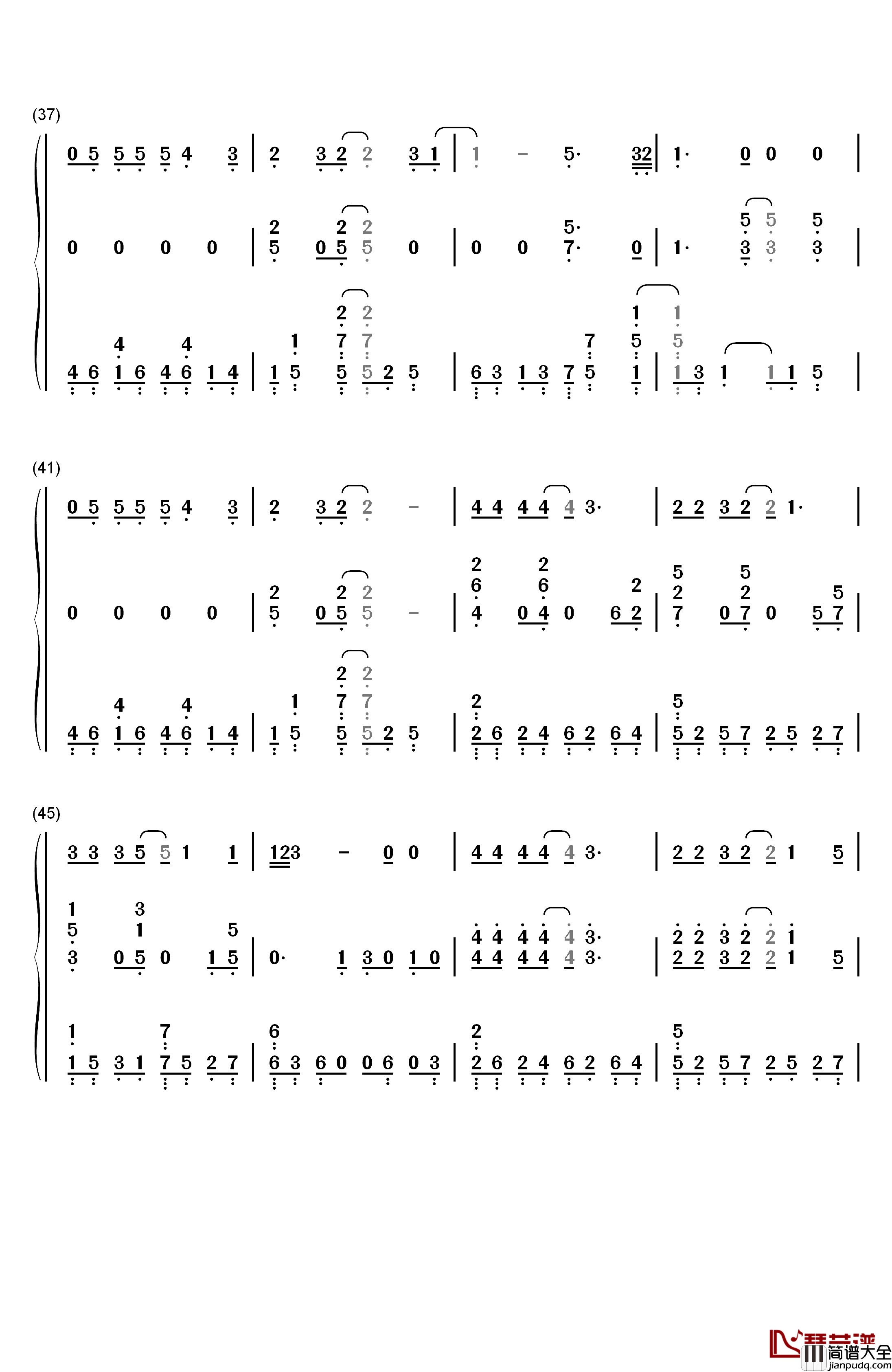 Shallow钢琴简谱_数字双手_Lady_Gaga_Bradley_Cooper