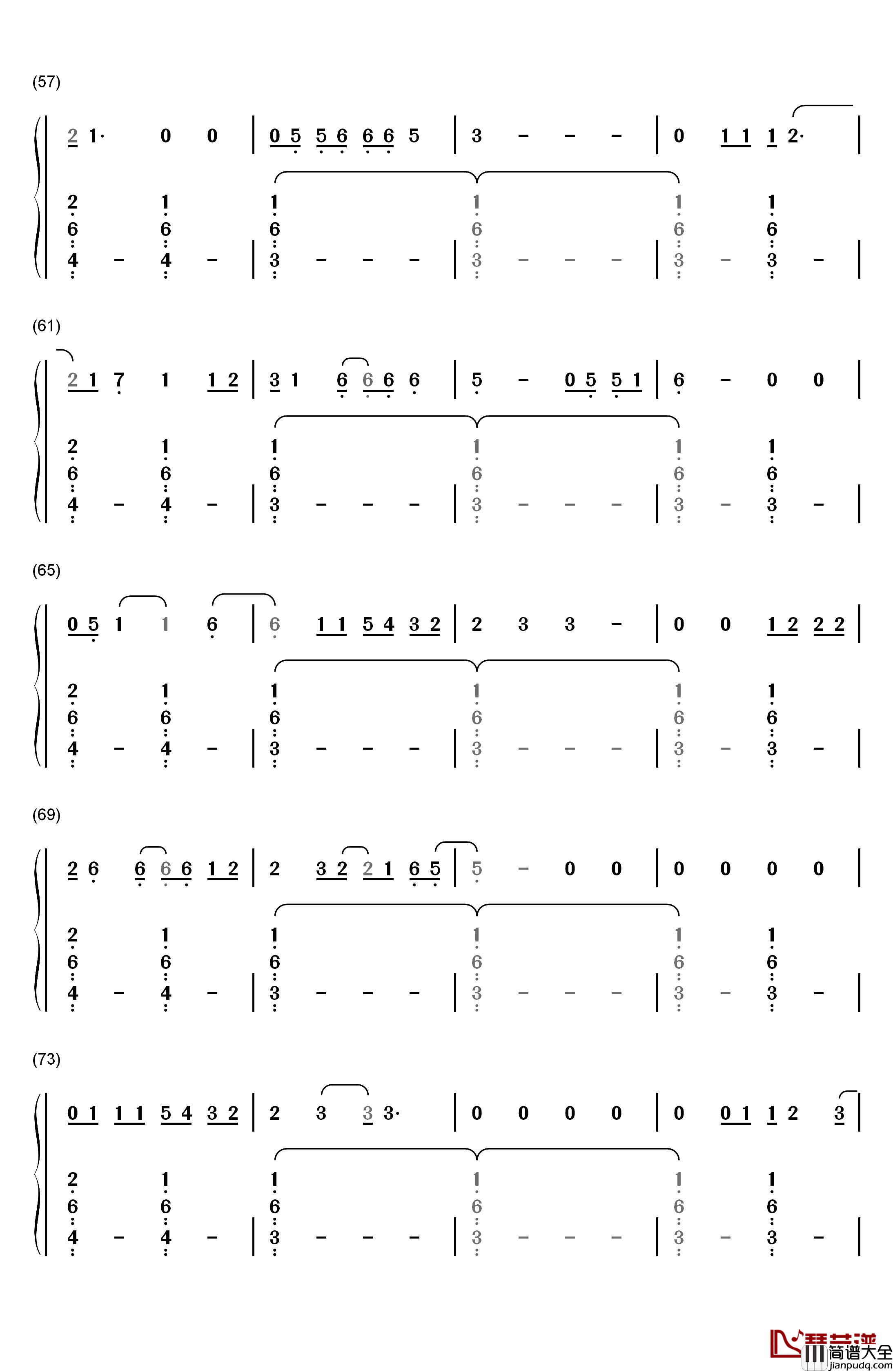 Bridges钢琴简谱_数字双手_Broods