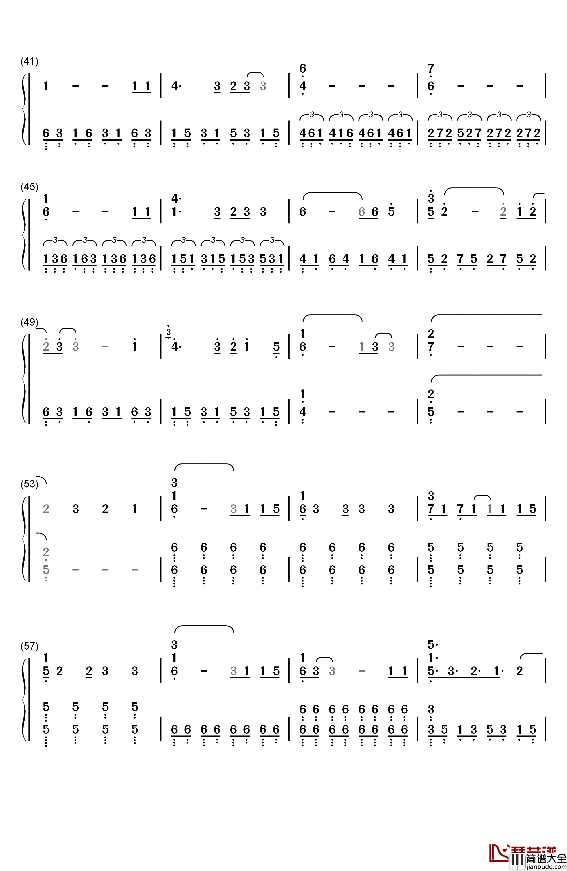 Head_Above_Water钢琴简谱_数字双手_Avril_Lavigne