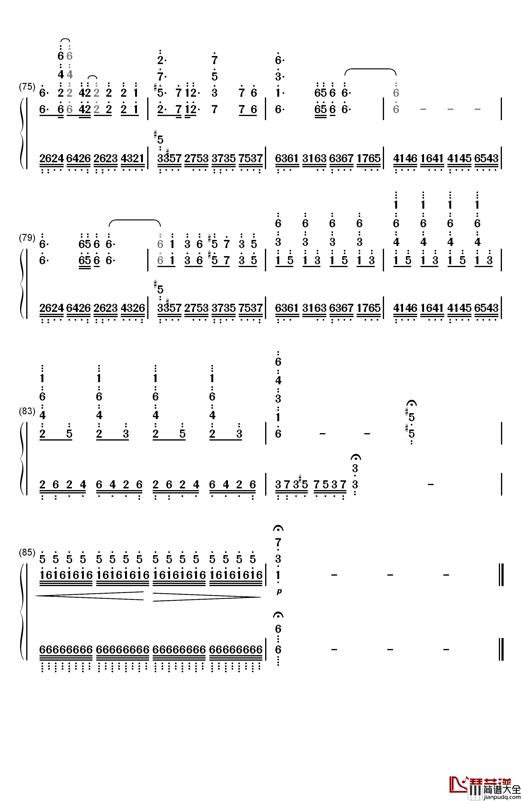 Skyfall钢琴简谱_数字双手_阿黛尔__Adele