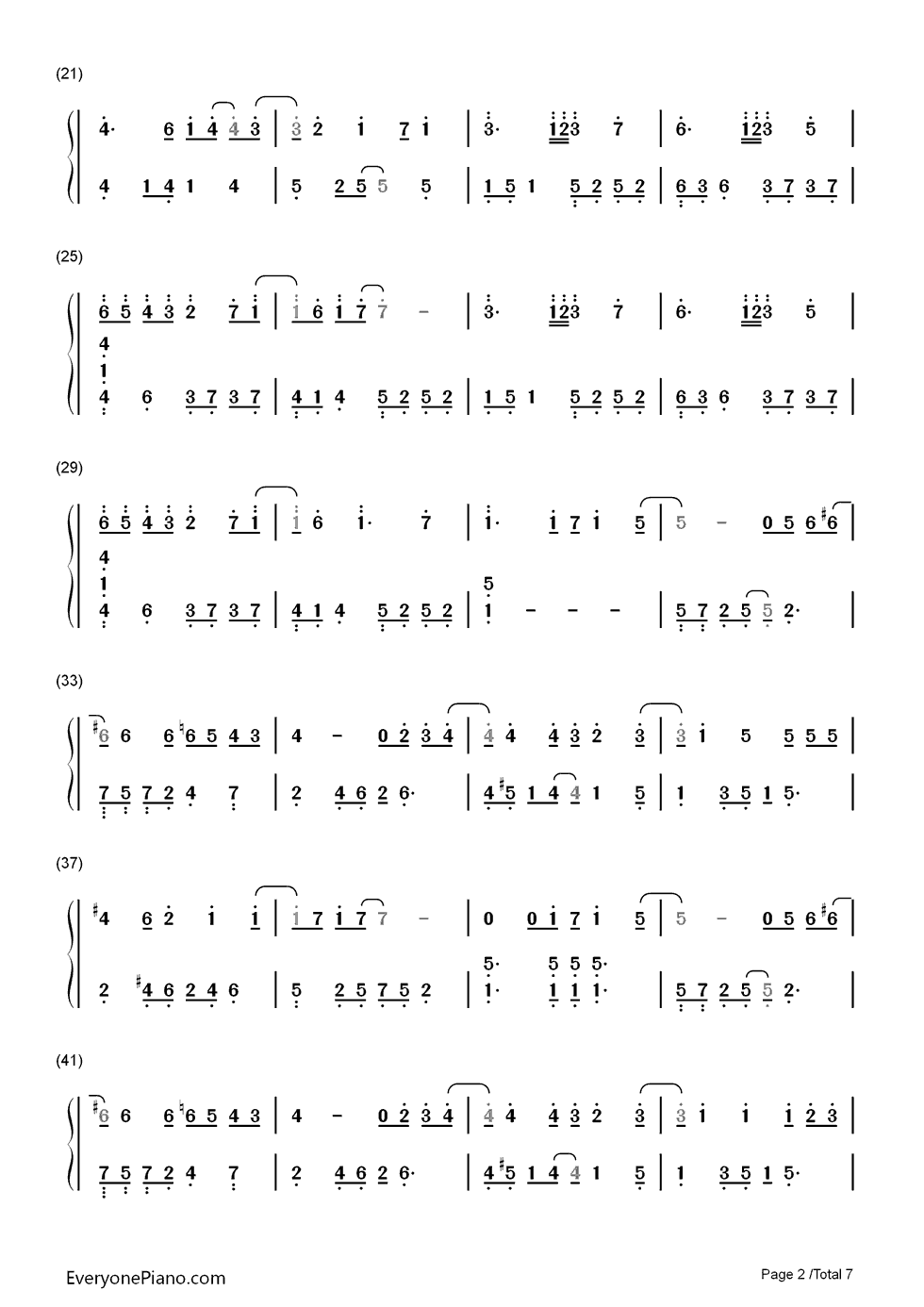 青春纪念册钢琴简谱_数字双手_可米小子