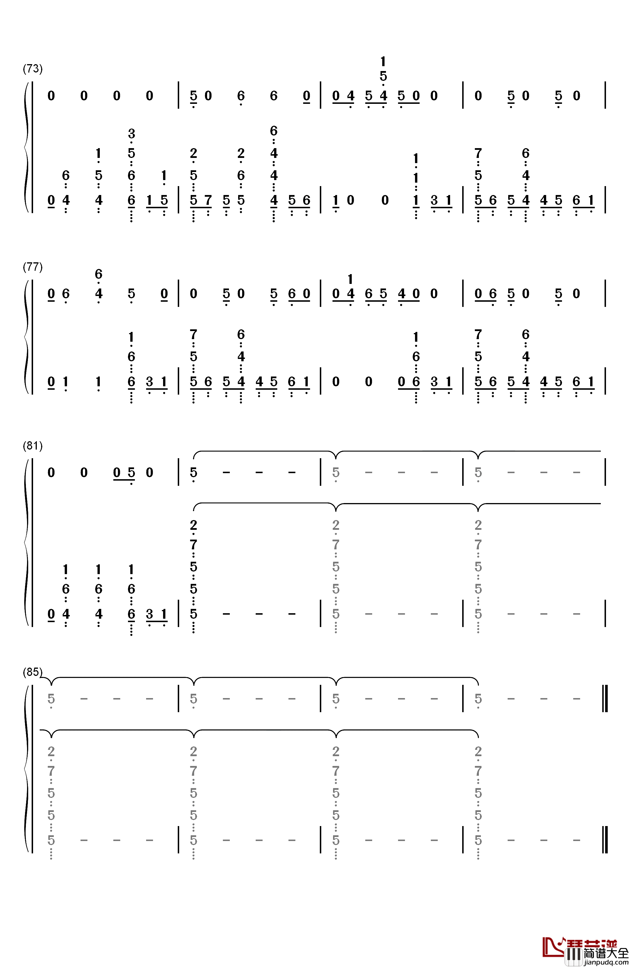 The_Middle钢琴简谱_数字双手_Zedd_Maren_Morris_Grey