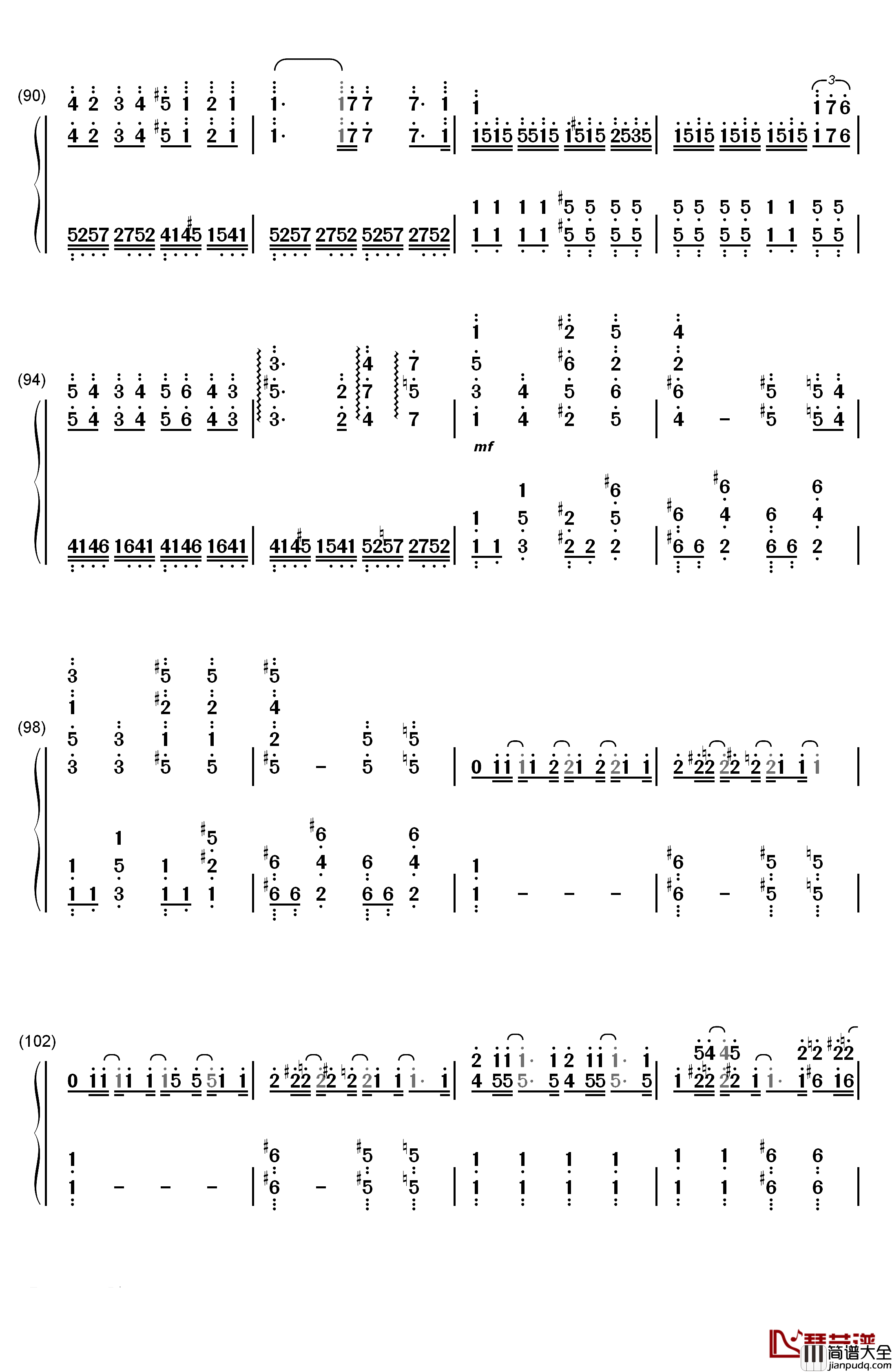 罪の名前钢琴简谱_数字双手_初音未来_Ryo