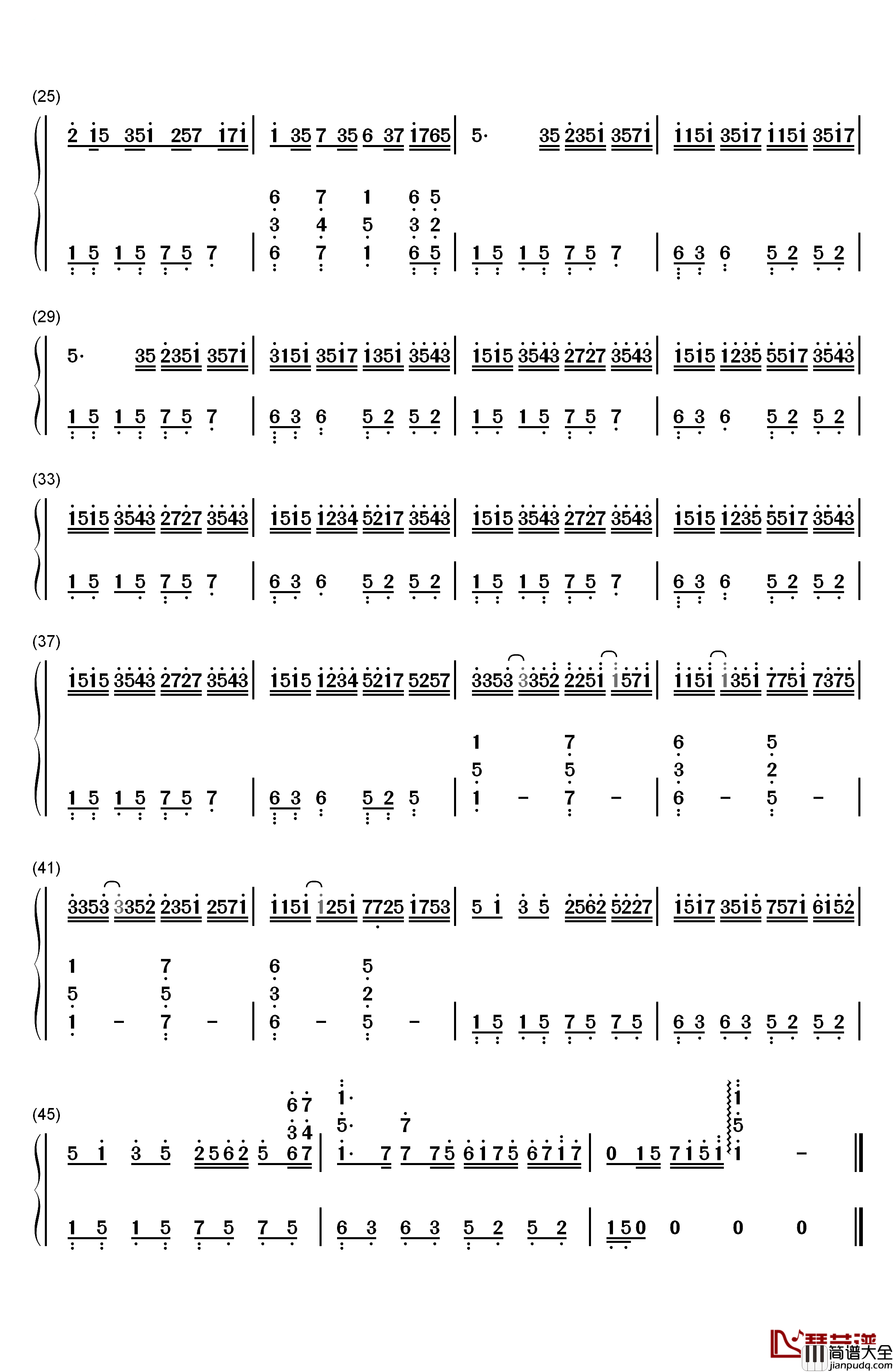 Joshua钢琴简谱_数字双手_October