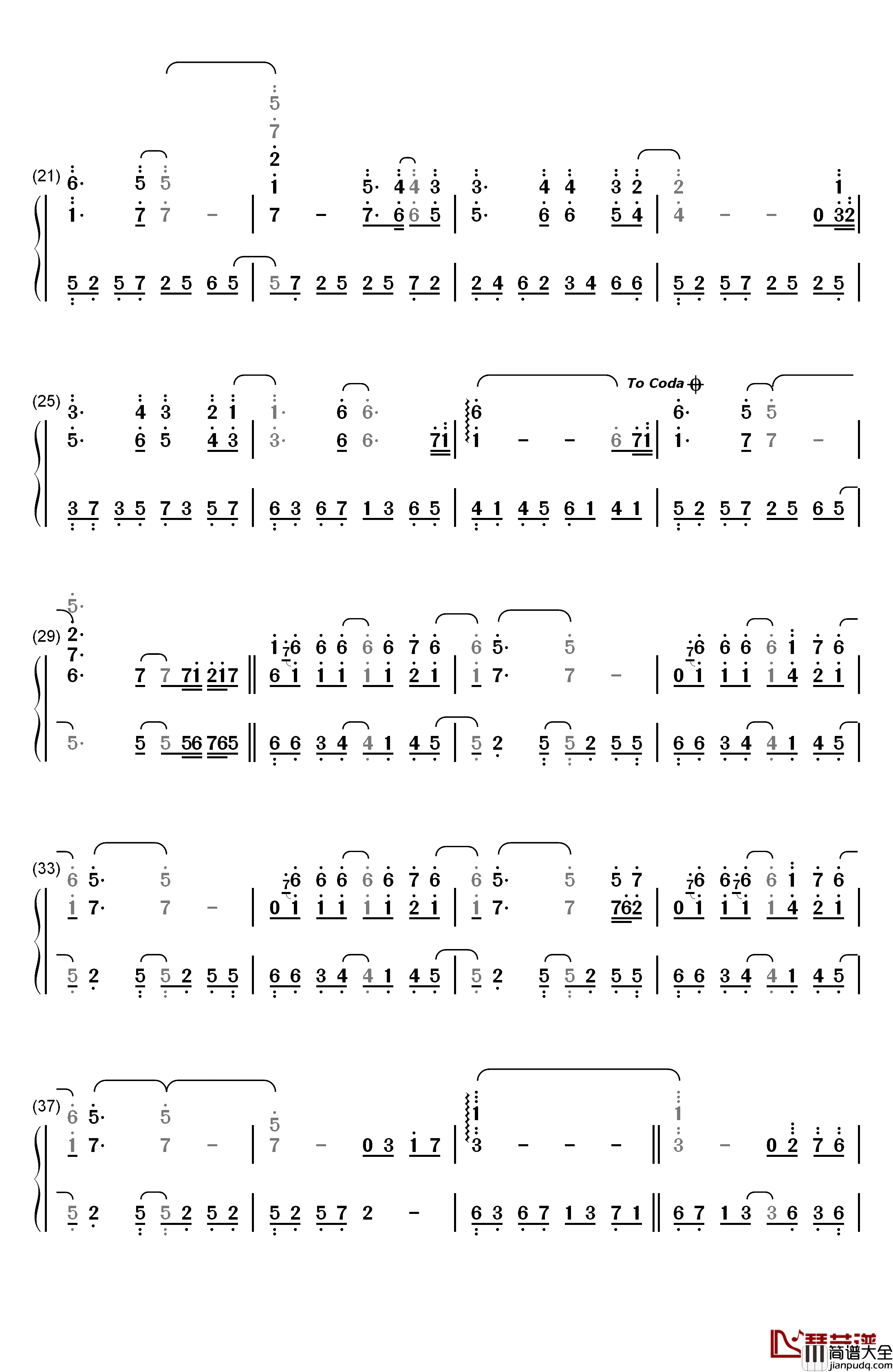 The_Mermaid钢琴简谱_数字双手_雅尼