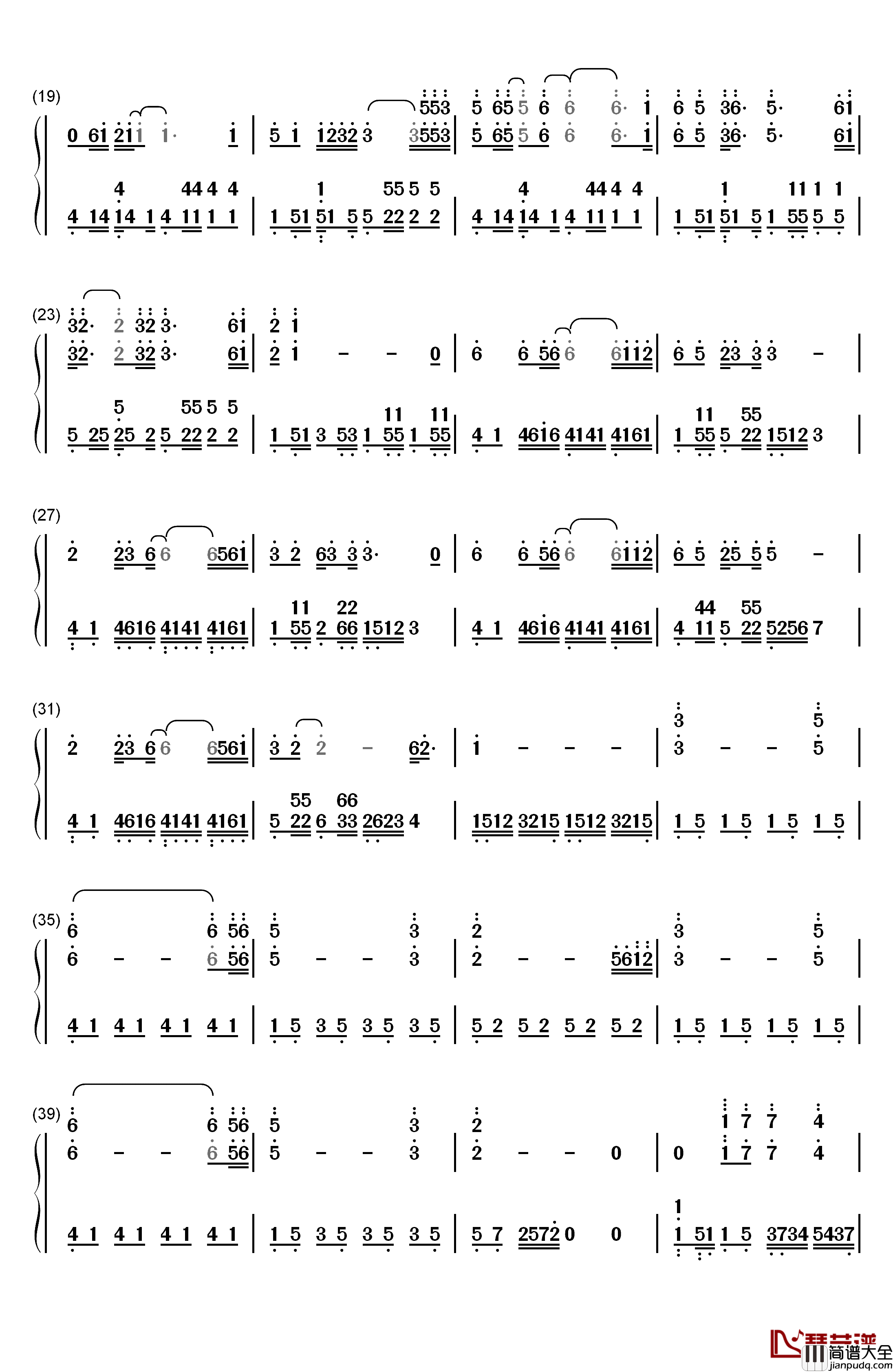 经典咏流传钢琴简谱_数字双手_张杰