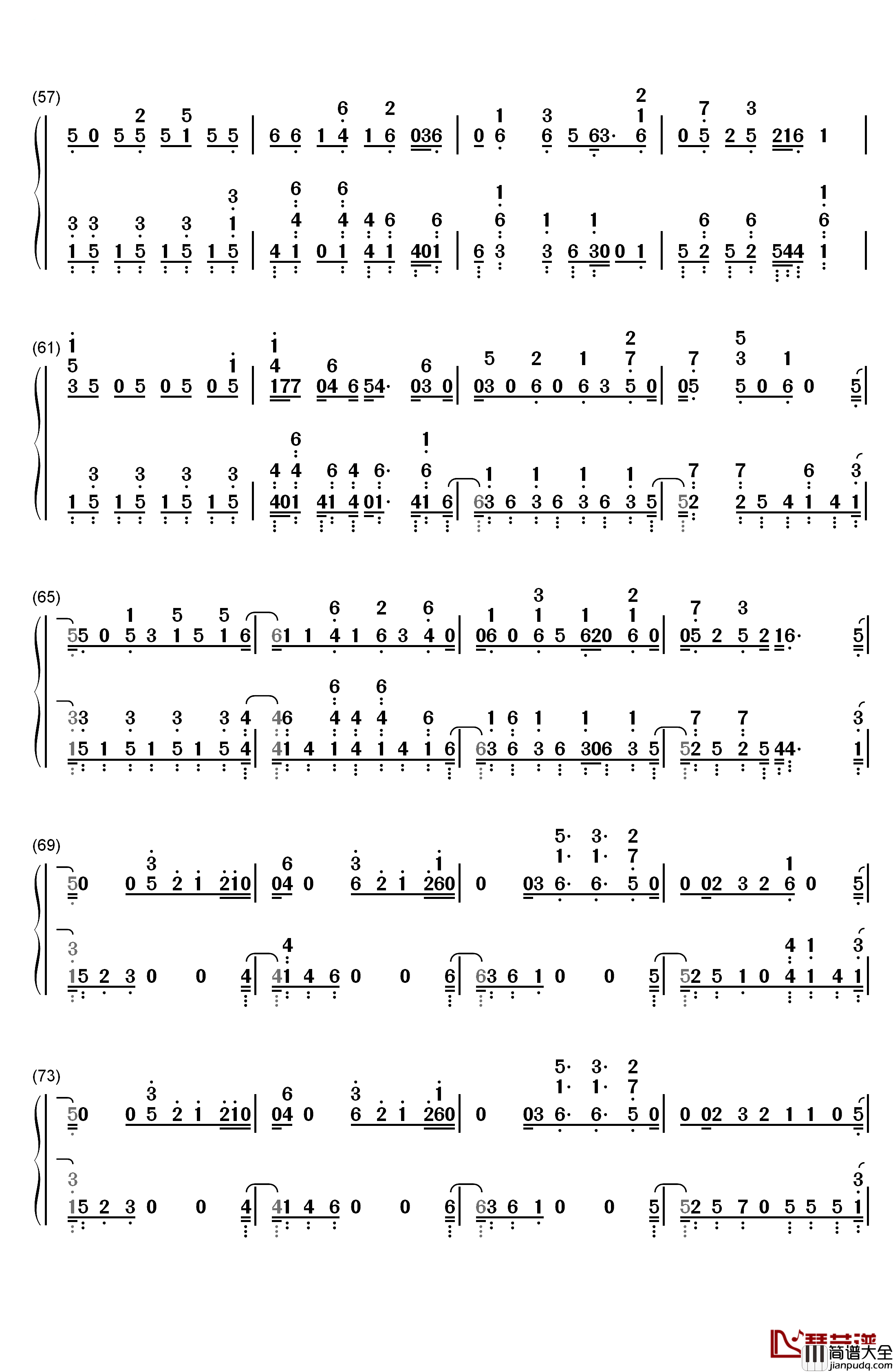 Little_Hollywood钢琴简谱_数字双手_Alle_Farben