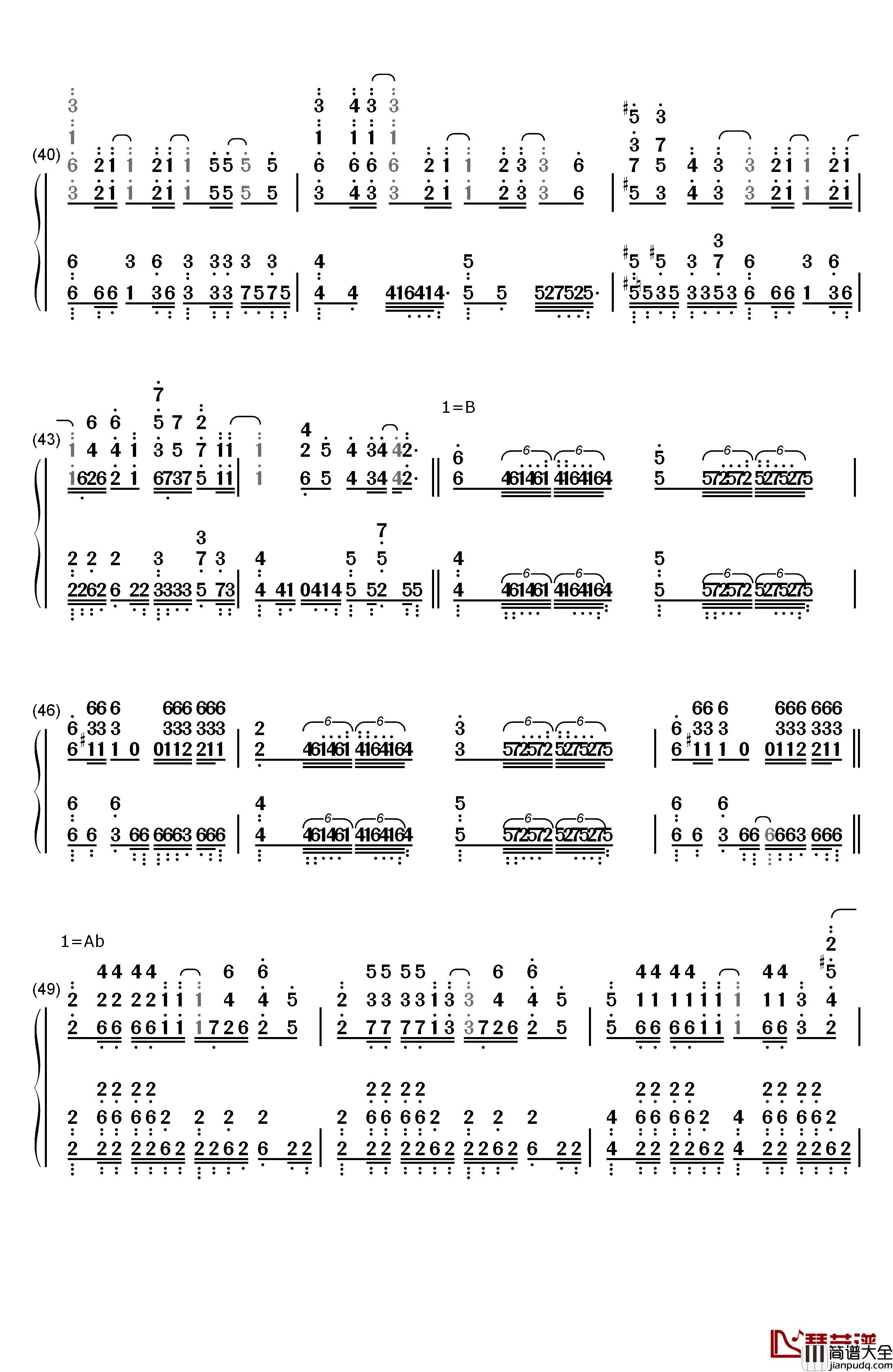 Stay_Alive钢琴简谱_数字双手_爱蜜莉雅(CV:高桥李依)