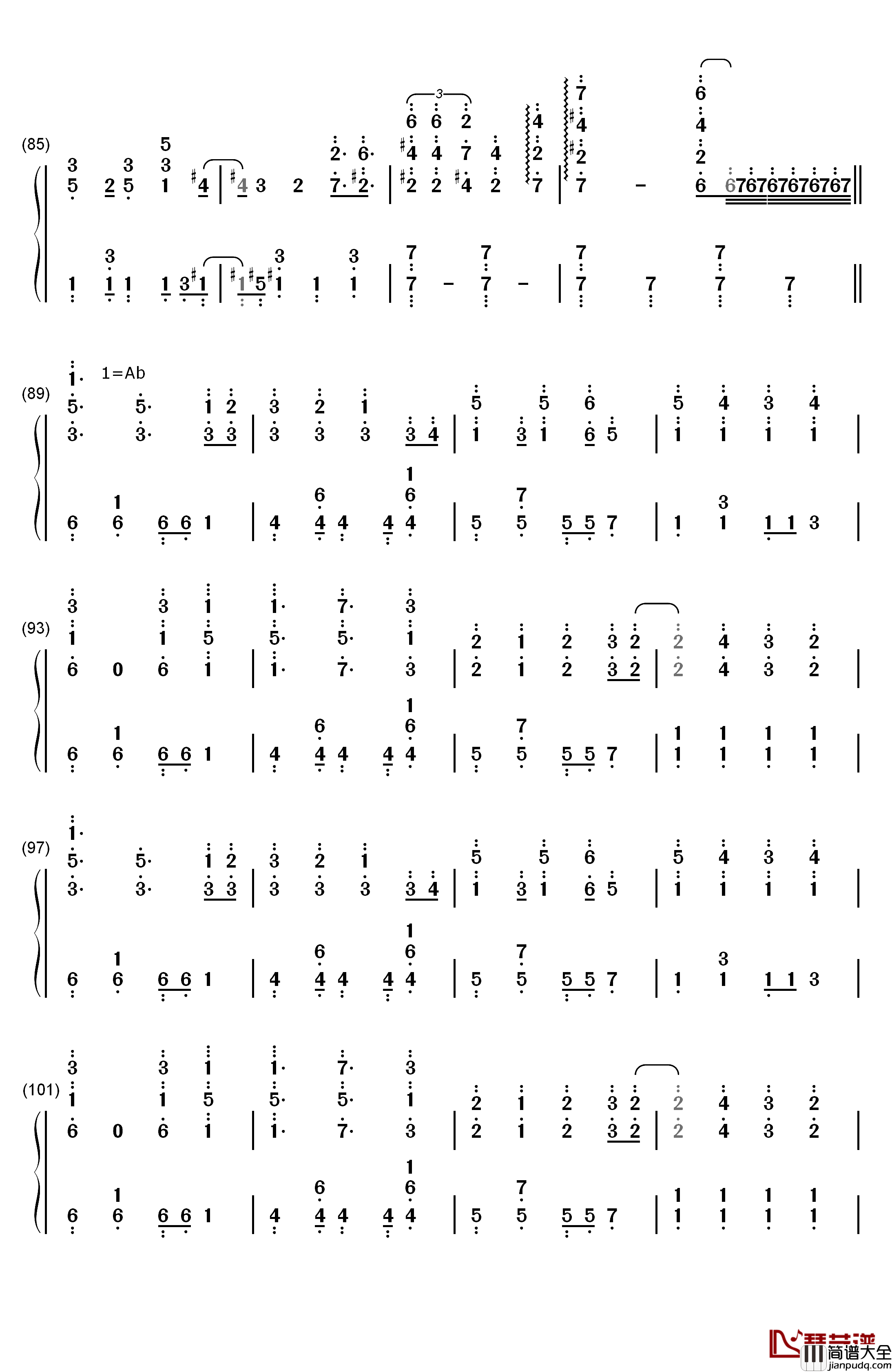 初音未来的消失钢琴简谱_数字双手