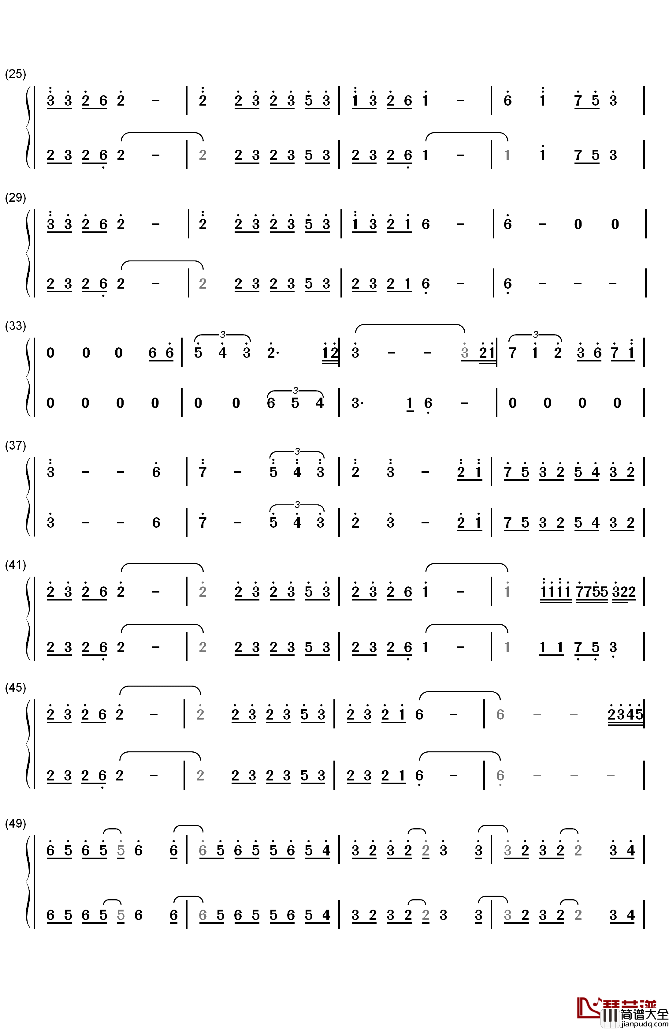 Merry_Christmas_Mr._Lawrence钢琴简谱_数字双手_Hikaru_Utada