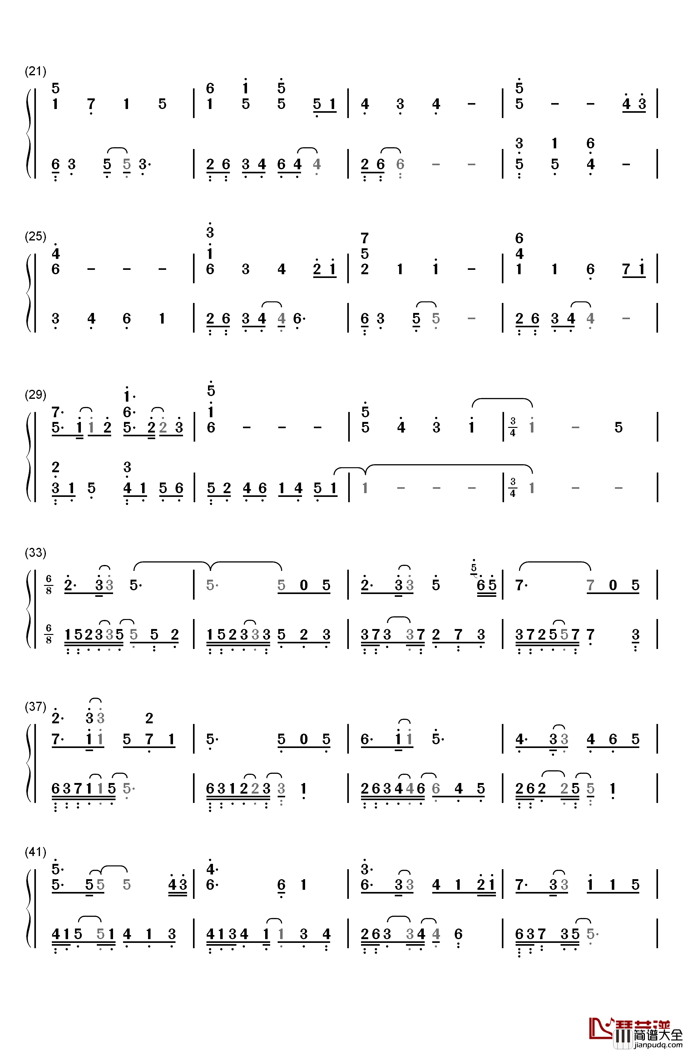 Ribbonized钢琴简谱_数字双手_李闰珉
